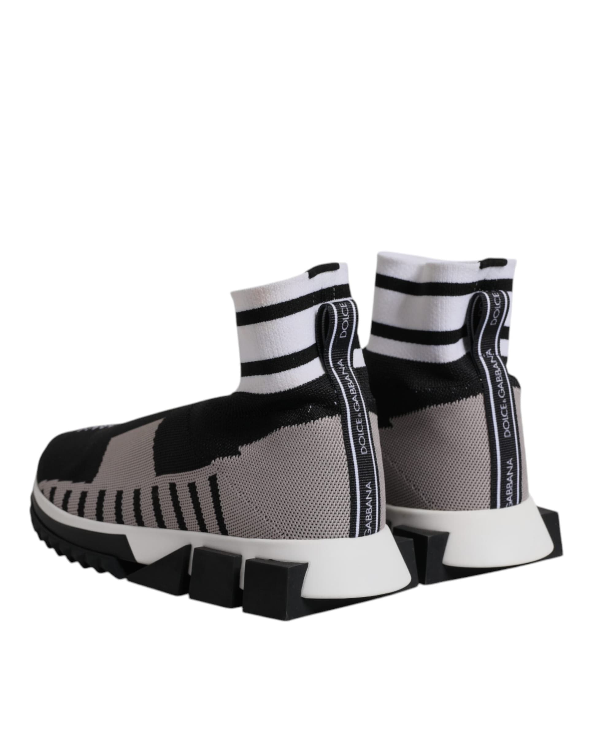 Dolce & Gabbana Black Gray Sorrento Socks Women Sneakers Shoes - 4
