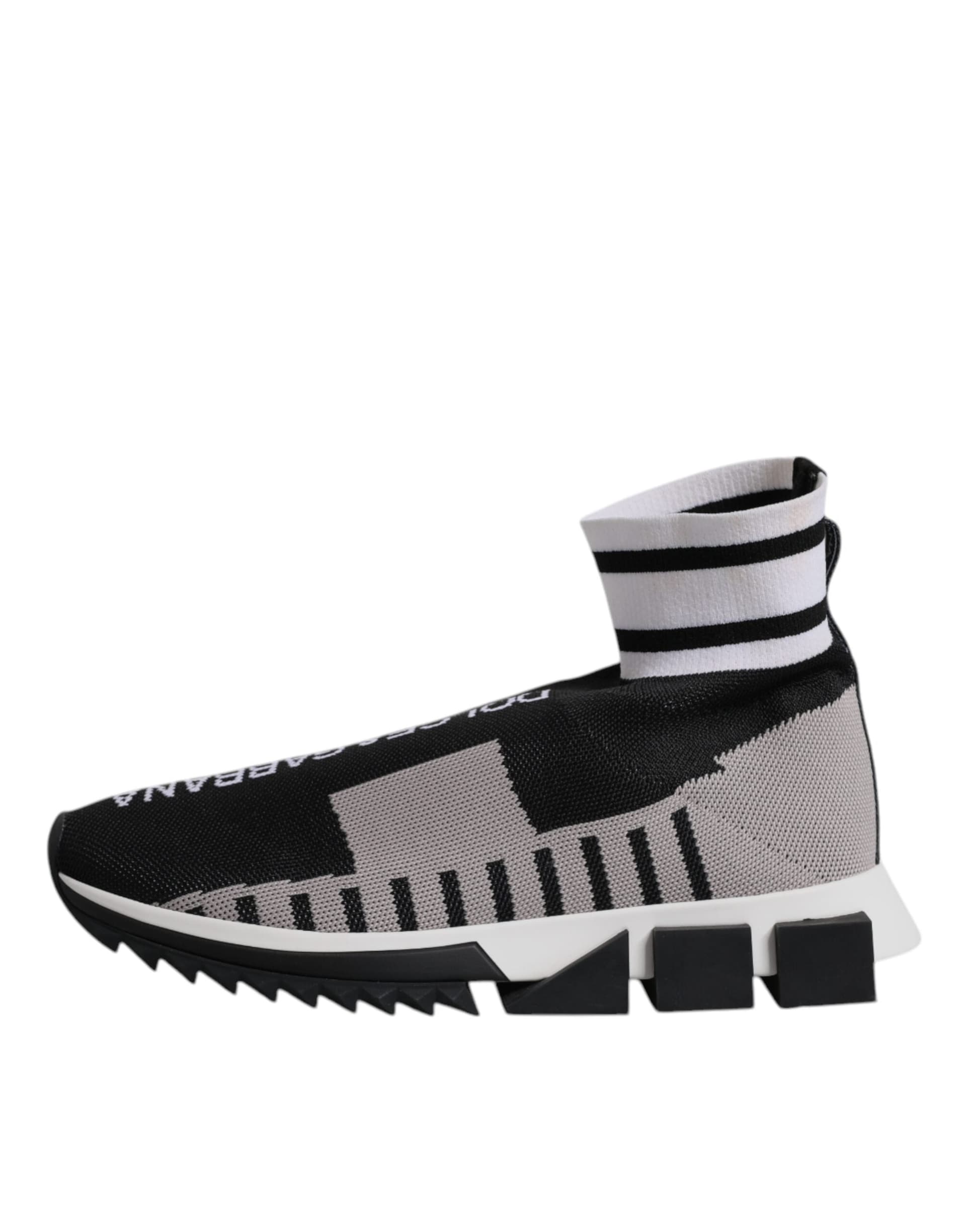 Dolce & Gabbana Black Gray Sorrento Socks Women Sneakers Shoes - 5