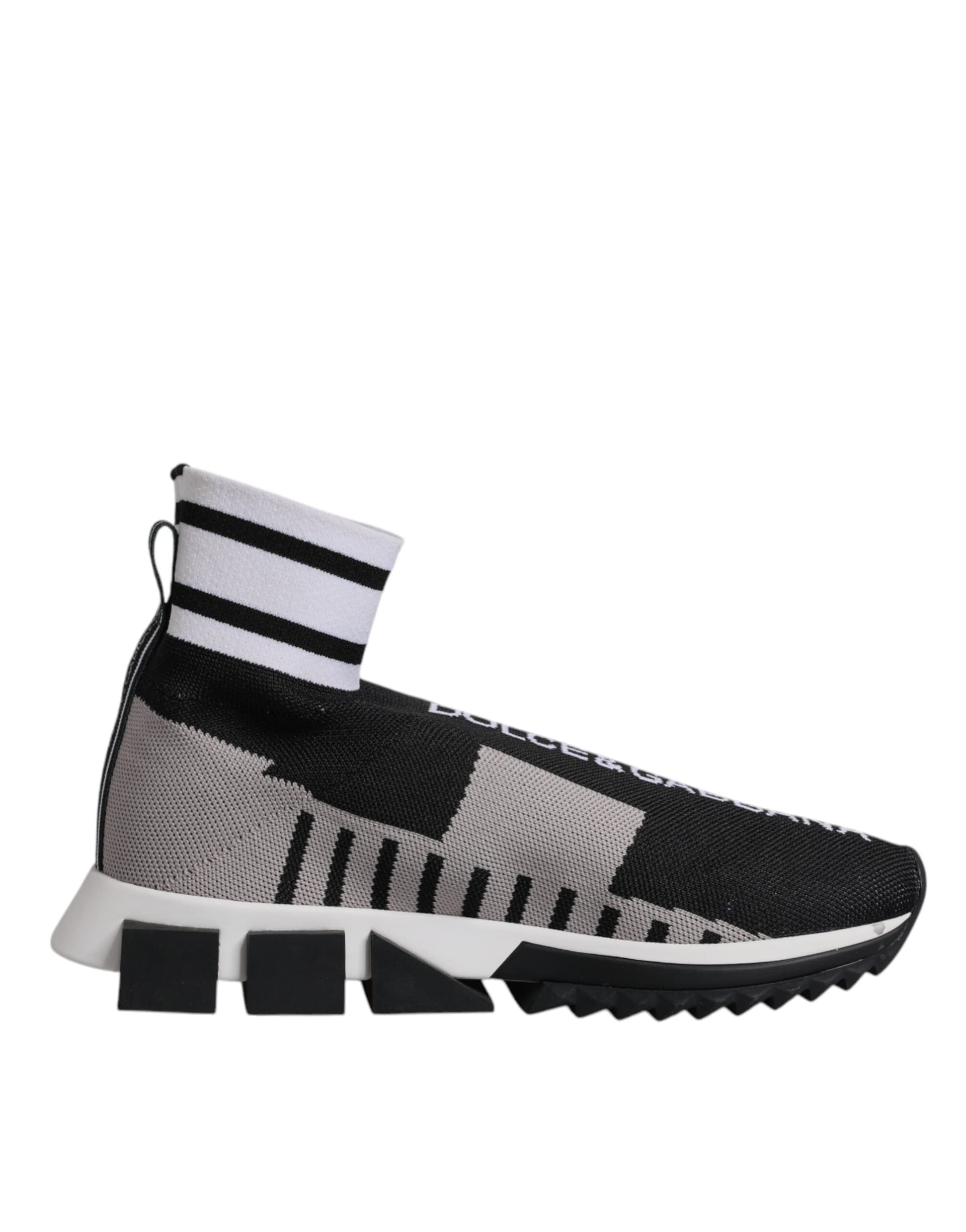 Dolce & Gabbana Black Gray Sorrento Socks Women Sneakers Shoes - 7