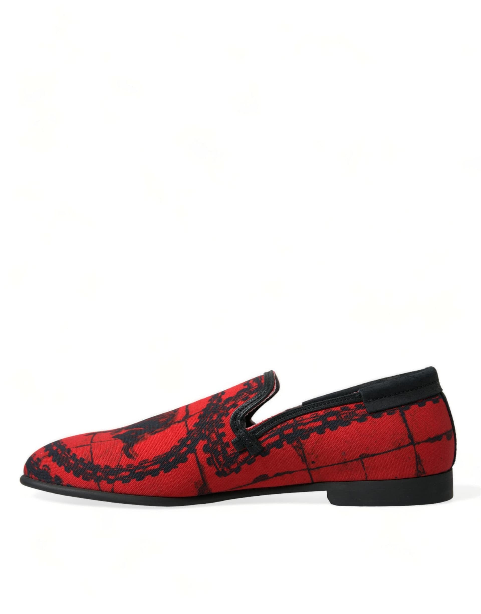 Dolce & Gabbana Red Black Torero Loafers Slippers Men Shoes - 4