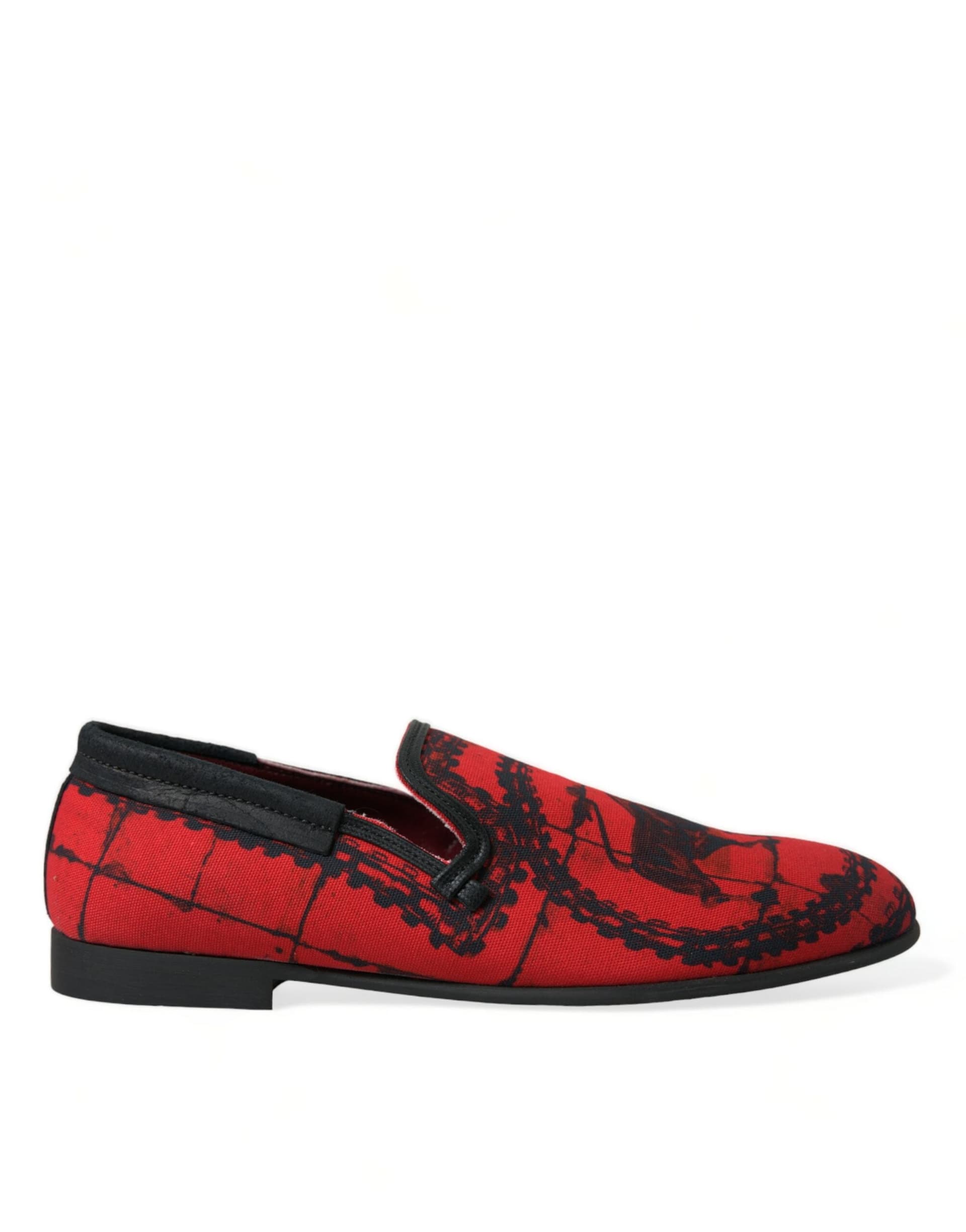 Dolce & Gabbana Red Black Torero Loafers Slippers Men Shoes - 5