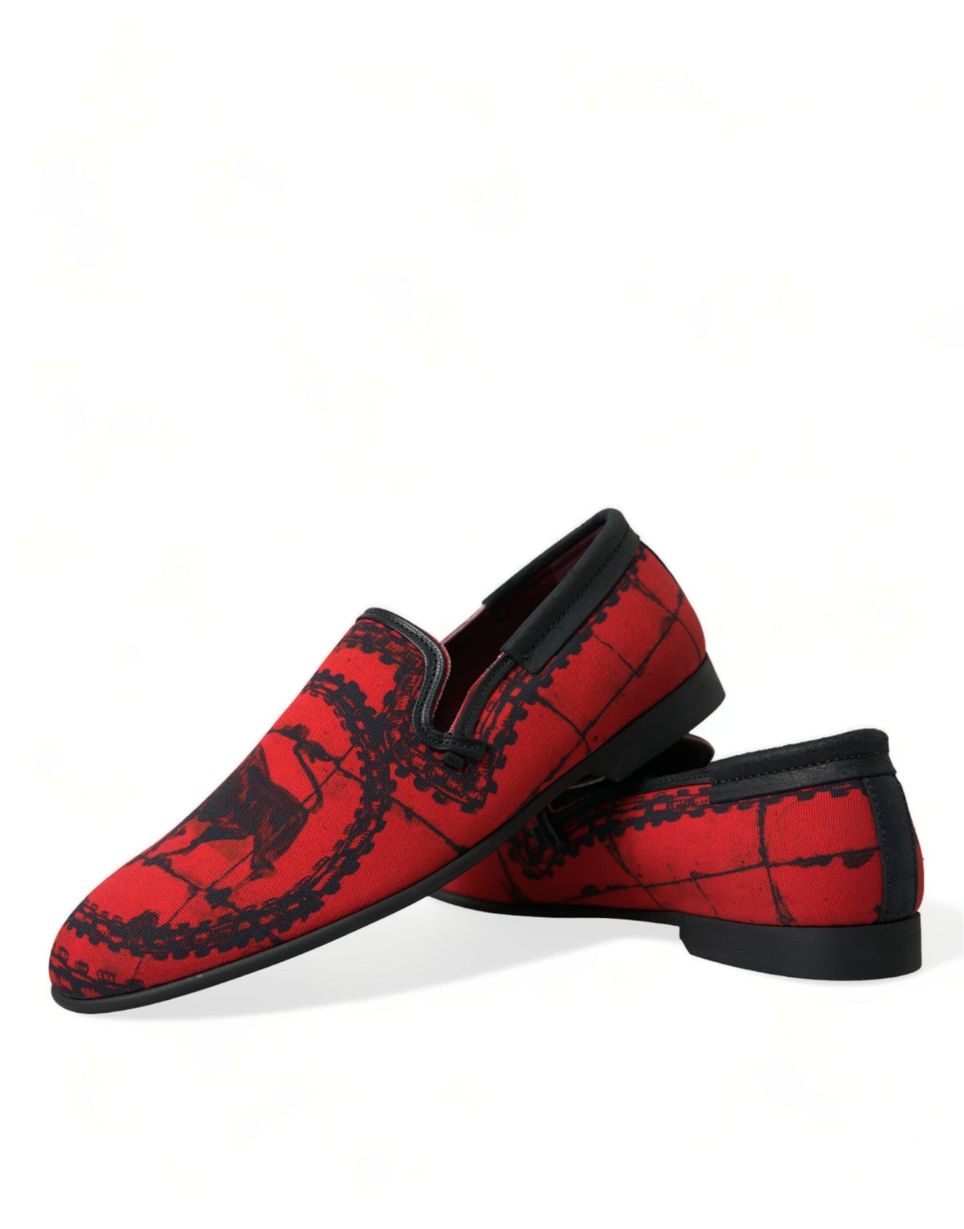 Dolce & Gabbana Red Black Torero Loafers Slippers Men Shoes - 7