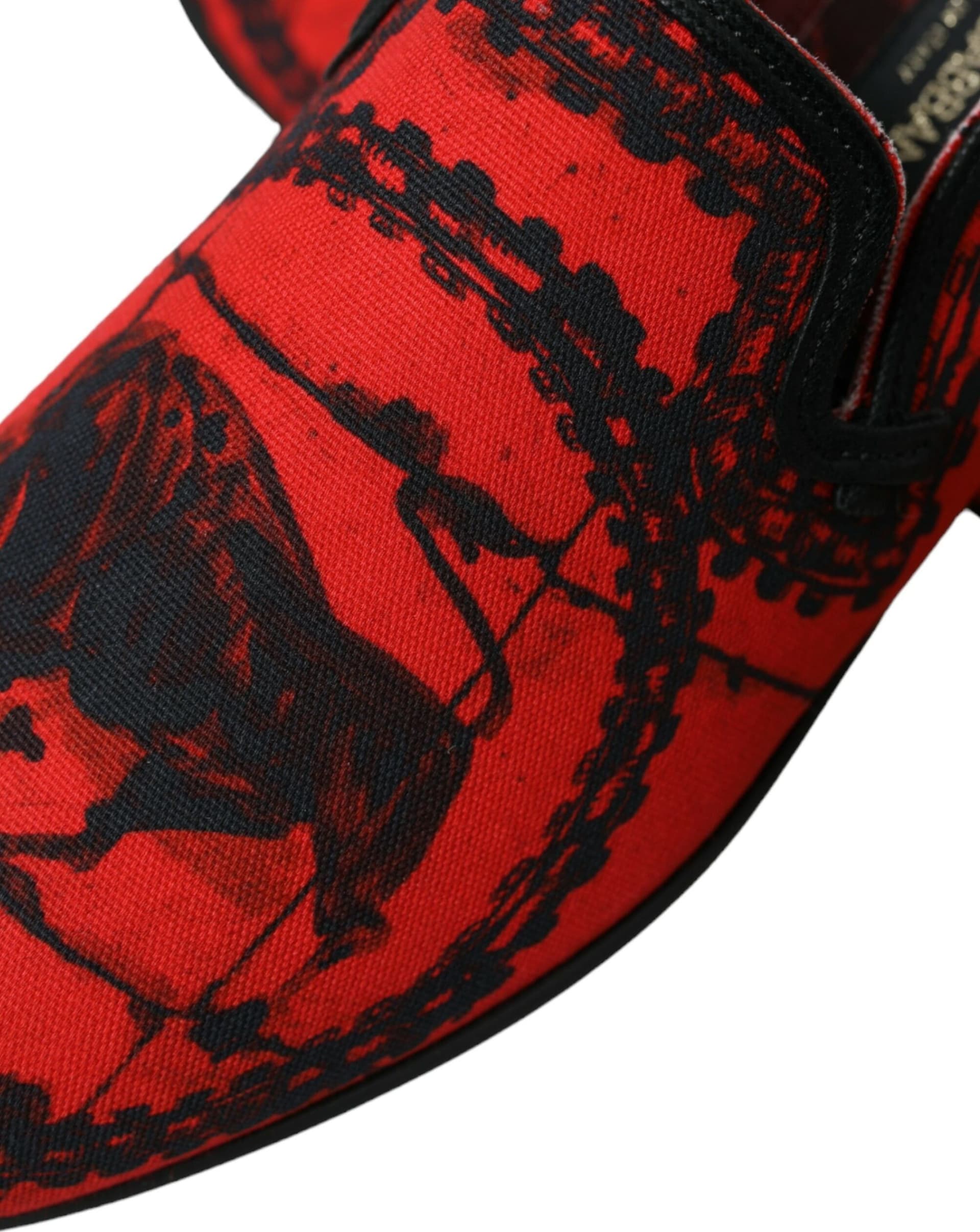 Dolce & Gabbana Red Black Torero Loafers Slippers Men Shoes - 8