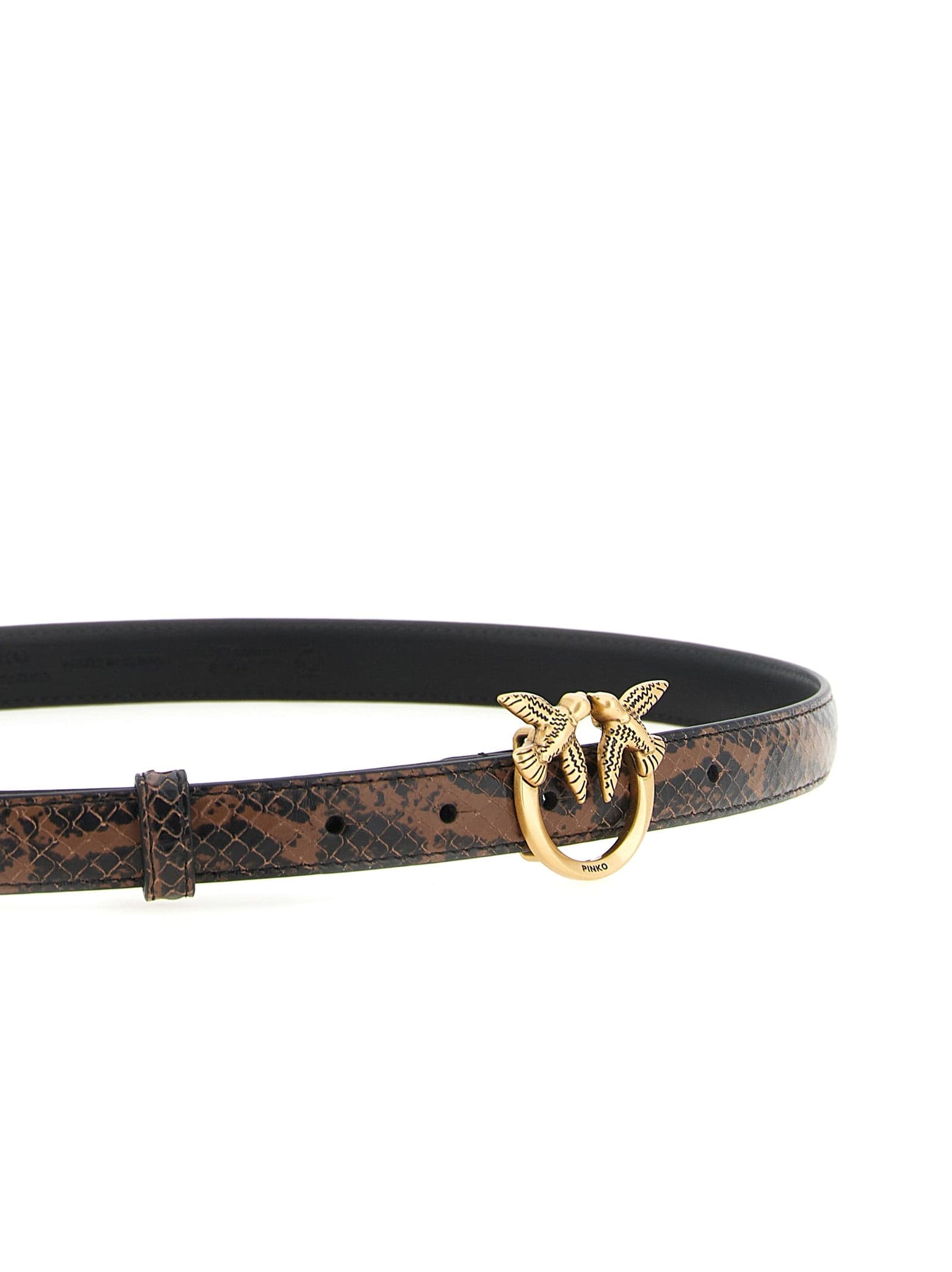 PINKO Brown Calfskin Thin Belt - 3