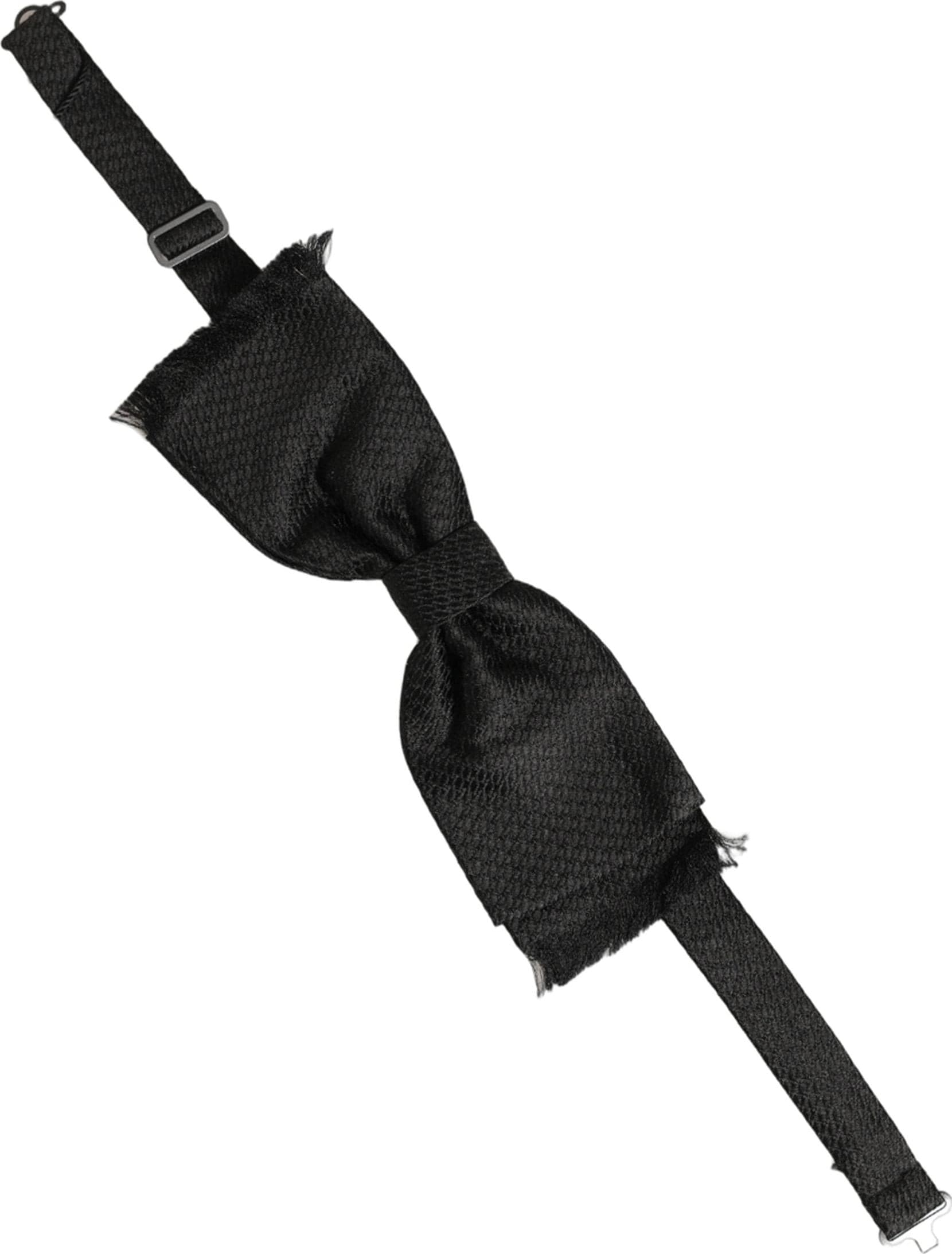 Dolce & Gabbana Men Black 100% SIlk Adjustable Neck Papillon Bow Tie - 2