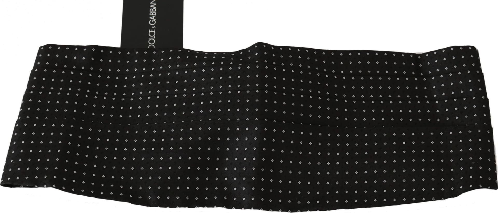 Dolce & Gabbana Black Dotted Waist Belt Silk Cummerbund - 2
