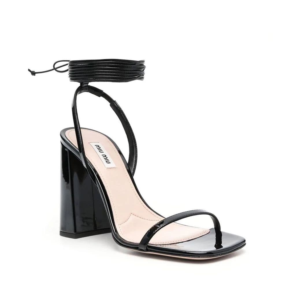 Miu Miu Black Calfskin Sandals - 2