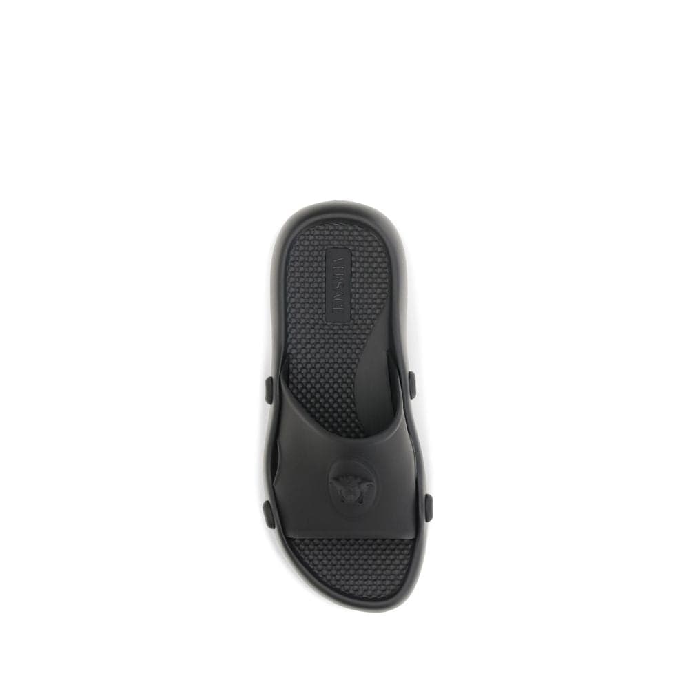 Versace Black Rubber Sandals - 4