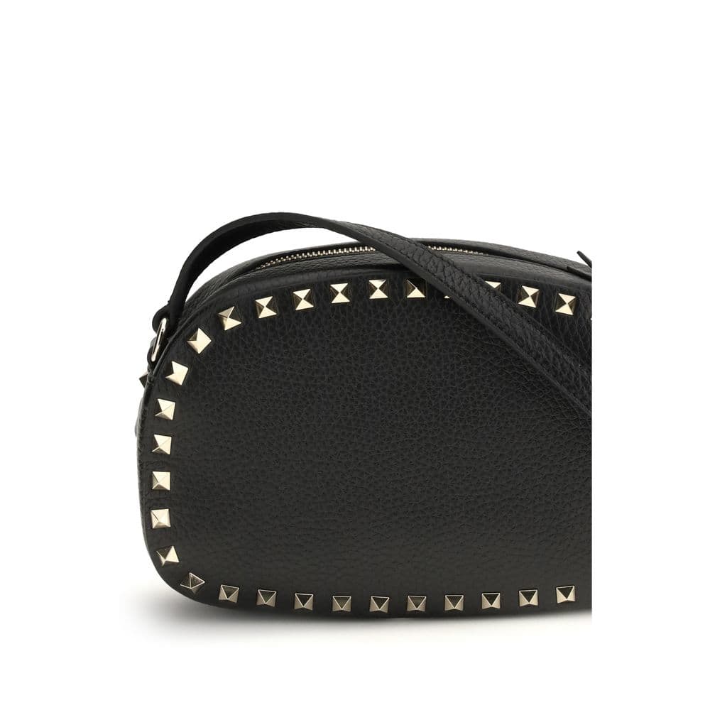 Valentino Garavani Black Calf Leather Bos Taurus Shoulder Bag - 4