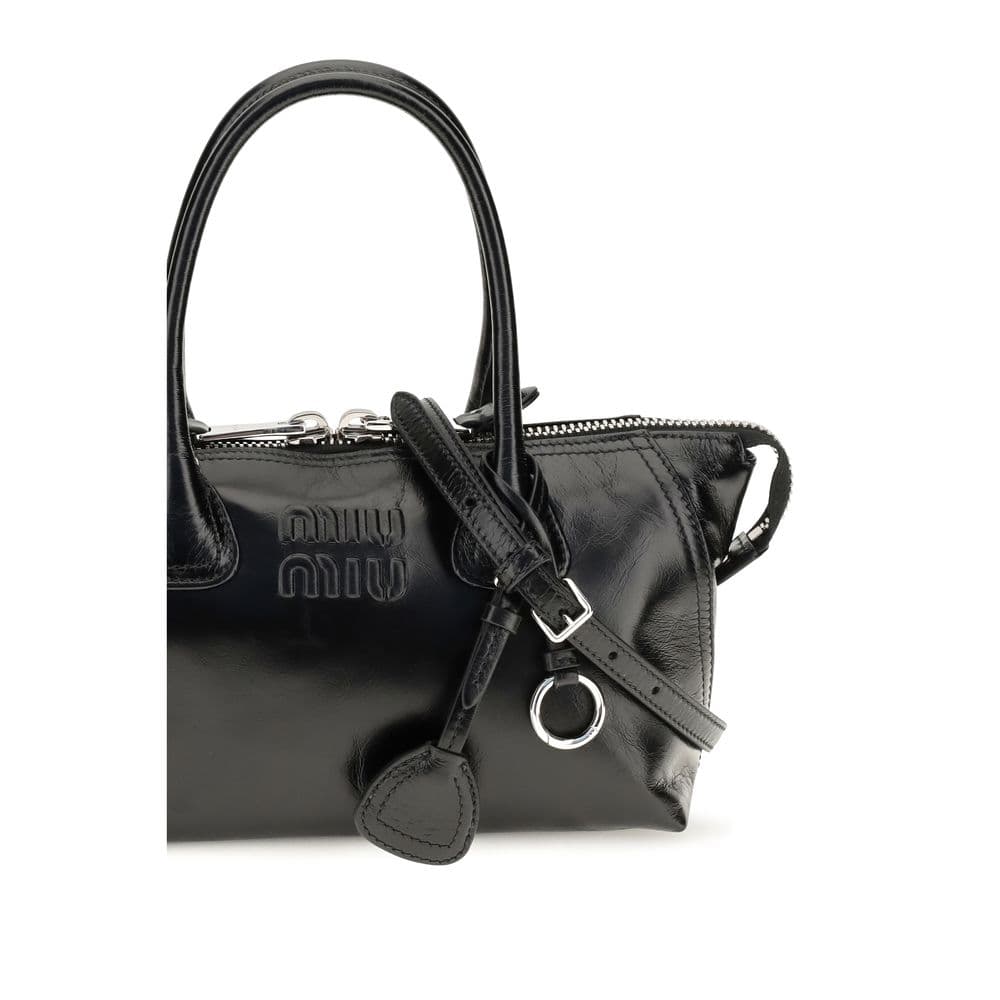 Miu Miu Black Calf Leather Bos Taurus Handbag - 4