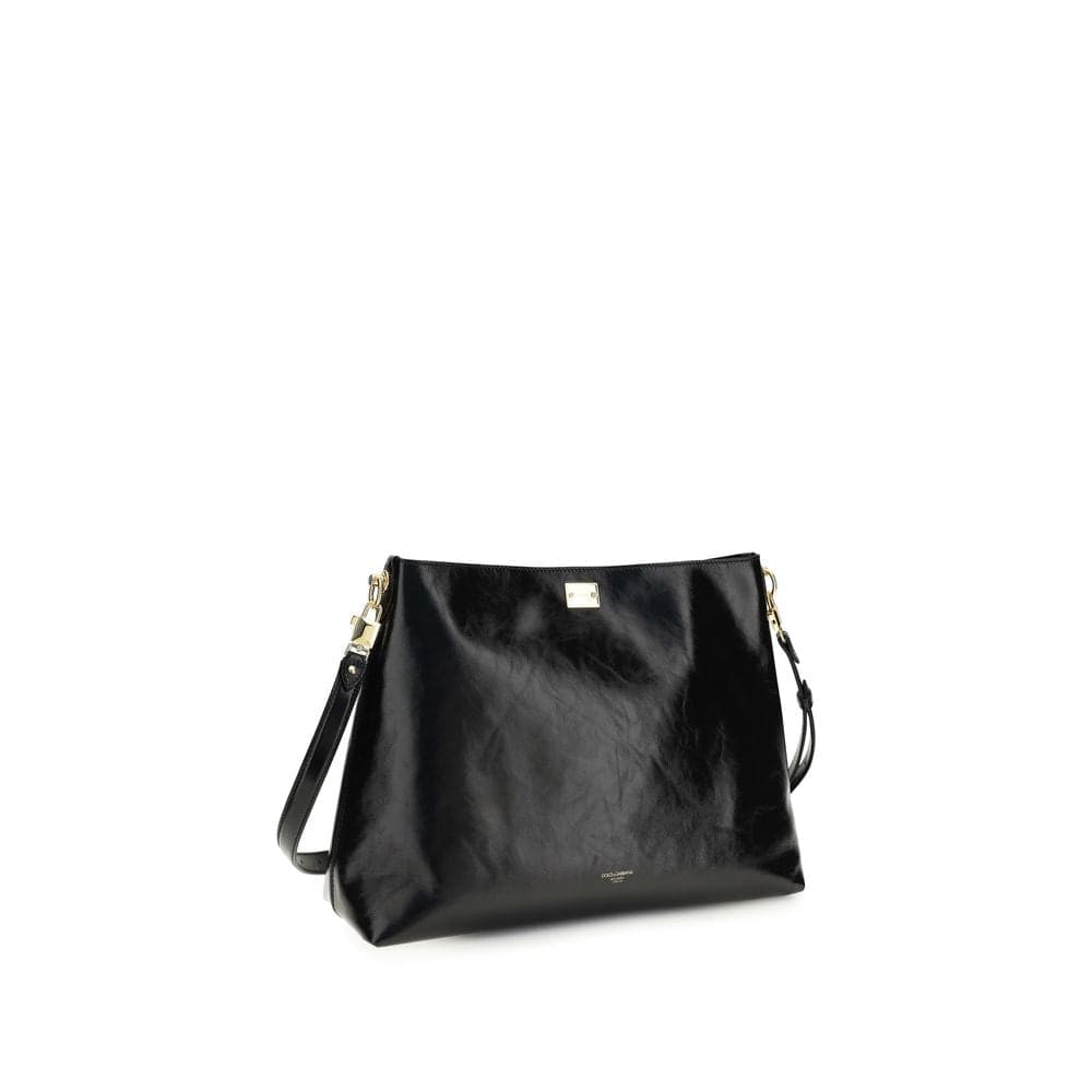 Dolce & Gabbana Black Calf Leather Bos Taurus Shoulder Bag - 2