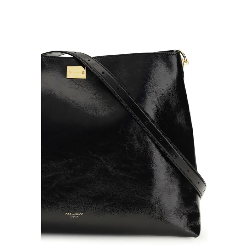 Dolce & Gabbana Black Calf Leather Bos Taurus Shoulder Bag - 4