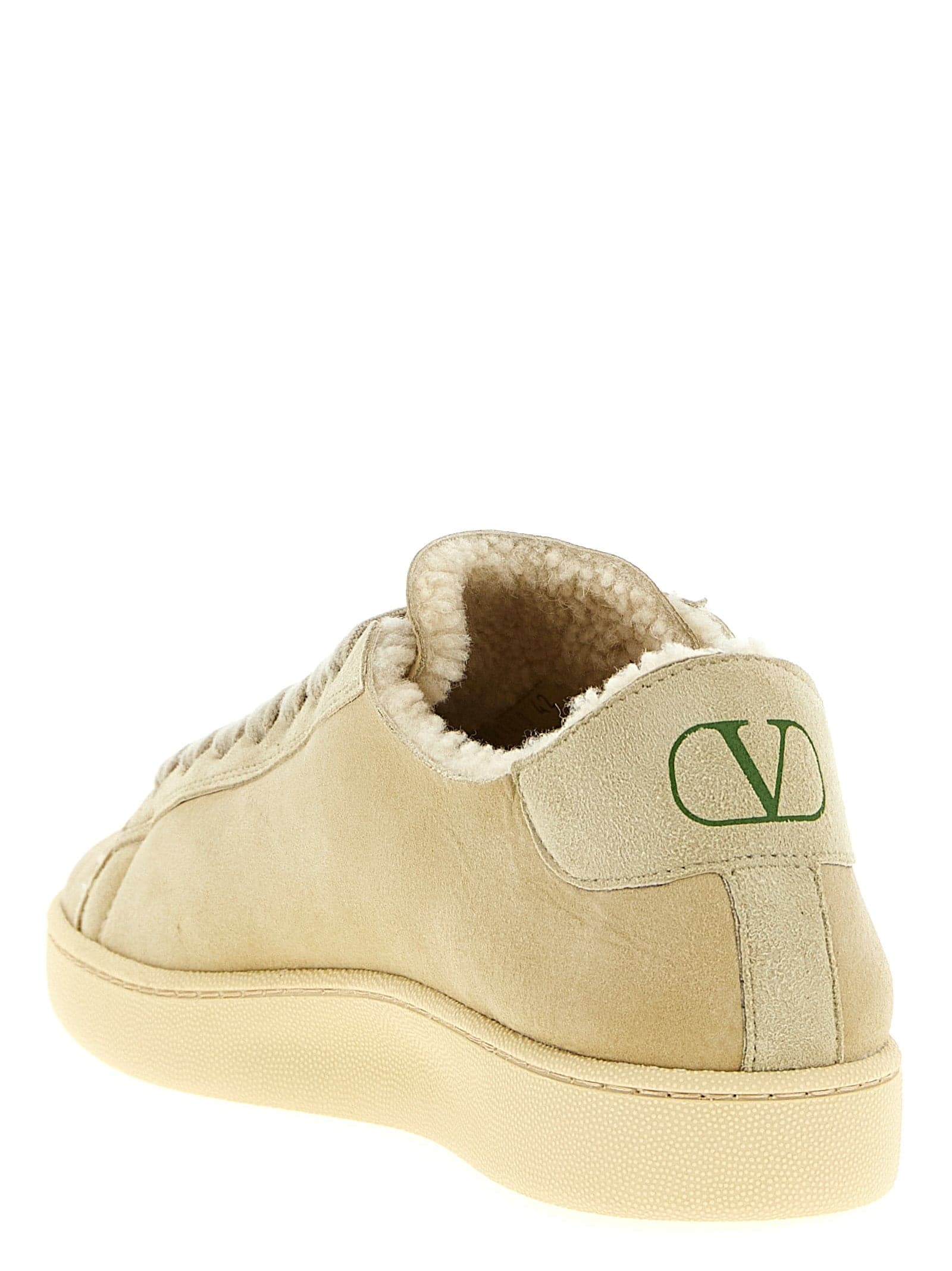 Valentino Garavani Beige Goatskin Low Top Sneakers - 3