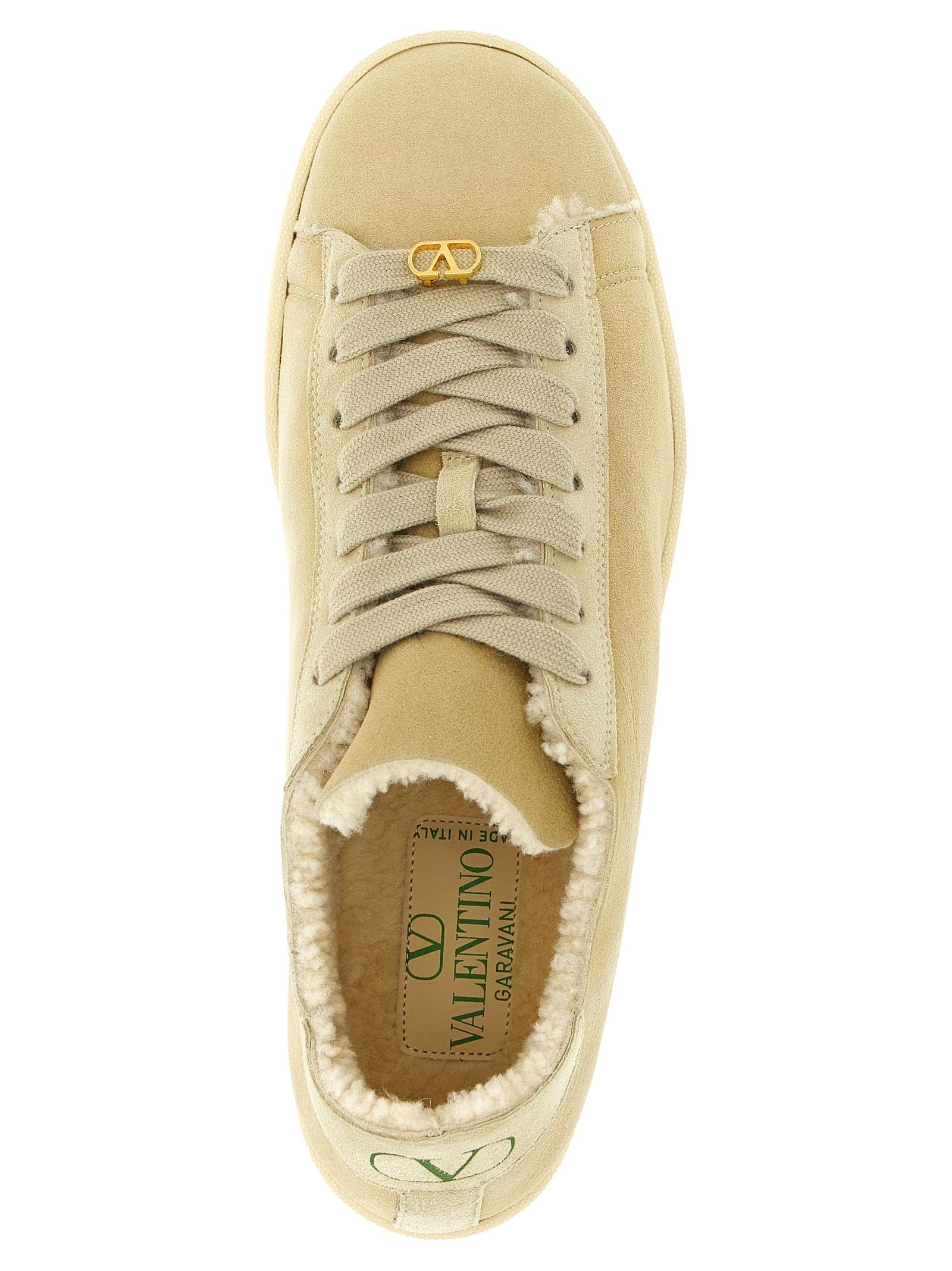 Valentino Garavani Beige Goatskin Low Top Sneakers - 4