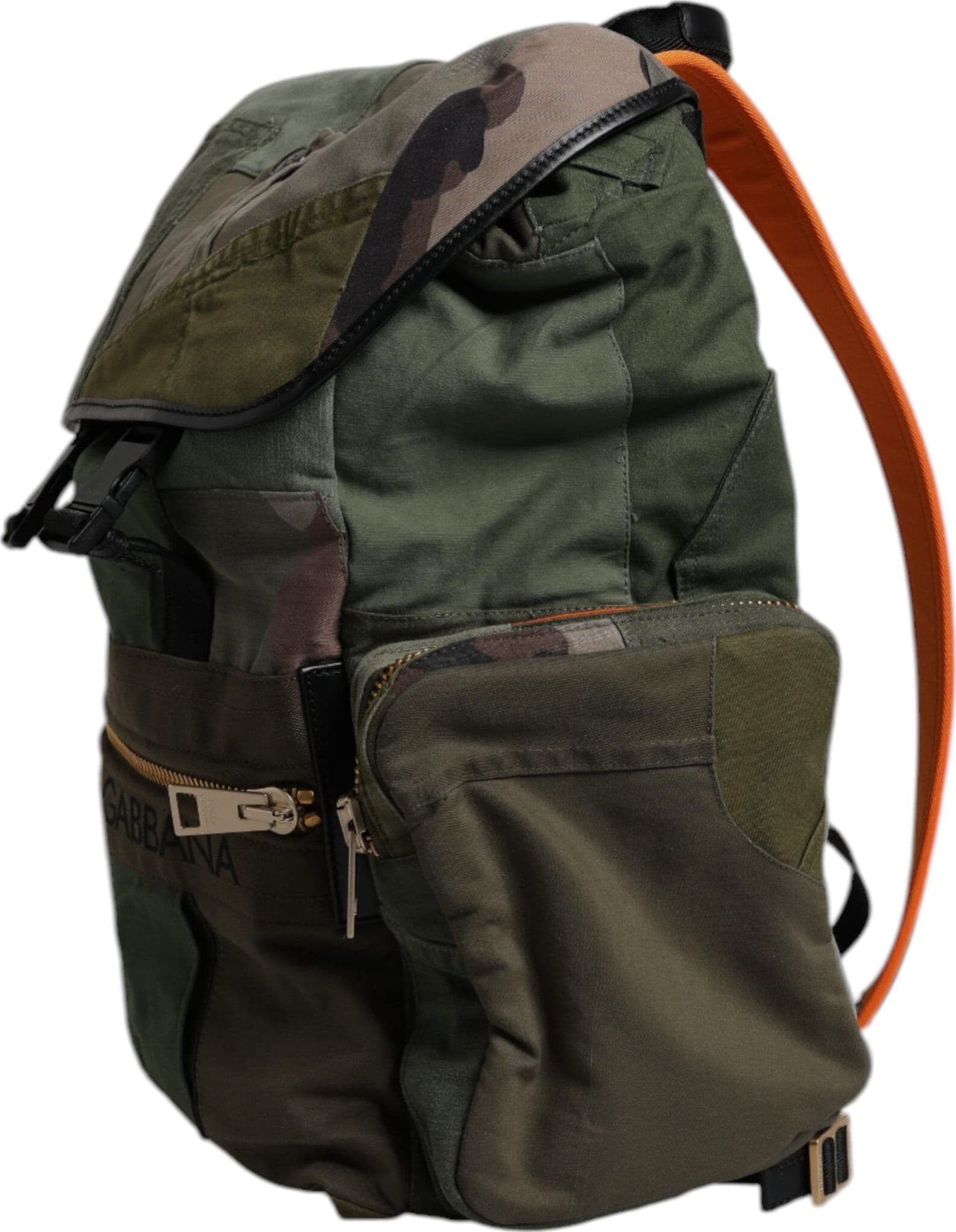 Dolce & Gabbana Military Green Patchwork Travel Backpack Bag - 3