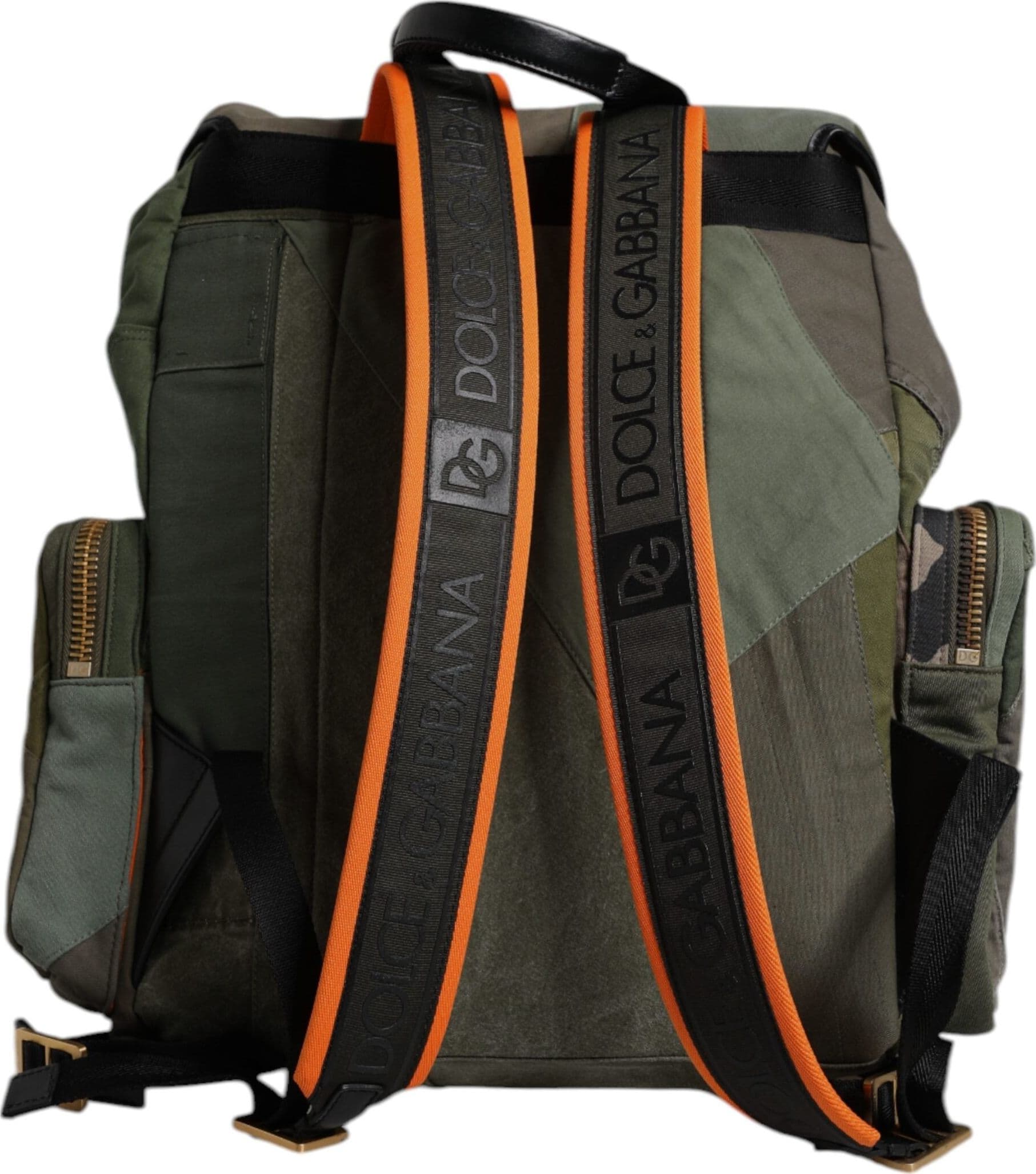 Dolce & Gabbana Military Green Patchwork Travel Backpack Bag - 4