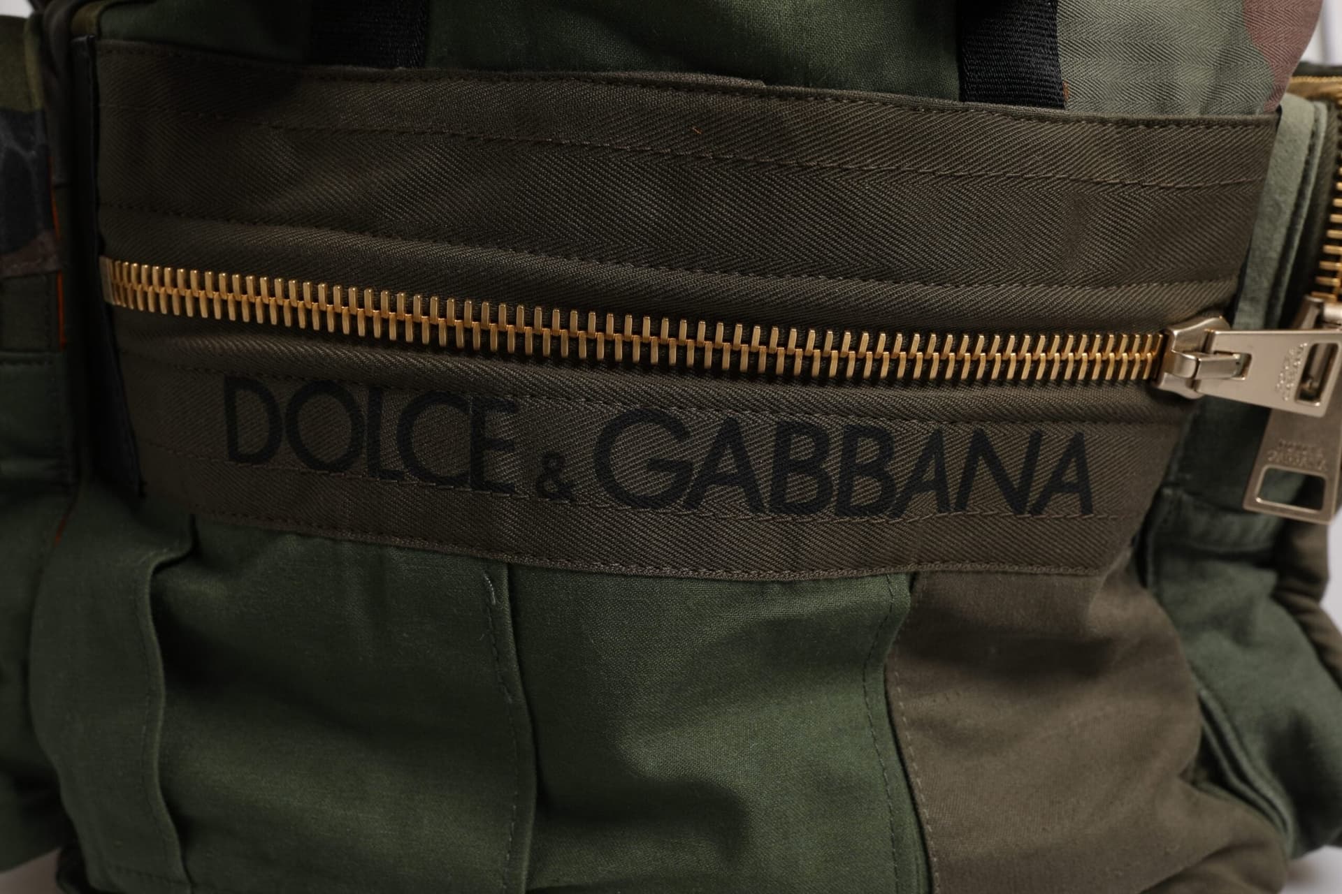 Dolce & Gabbana Military Green Patchwork Travel Backpack Bag - 5