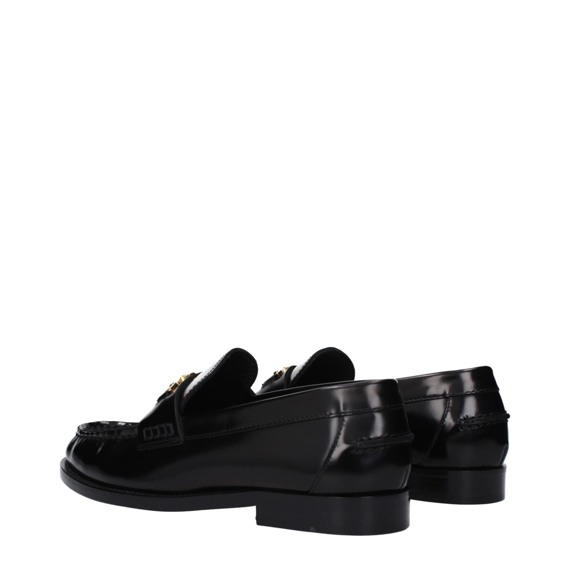 Versace Black Leather Slip-On Loafers - 4