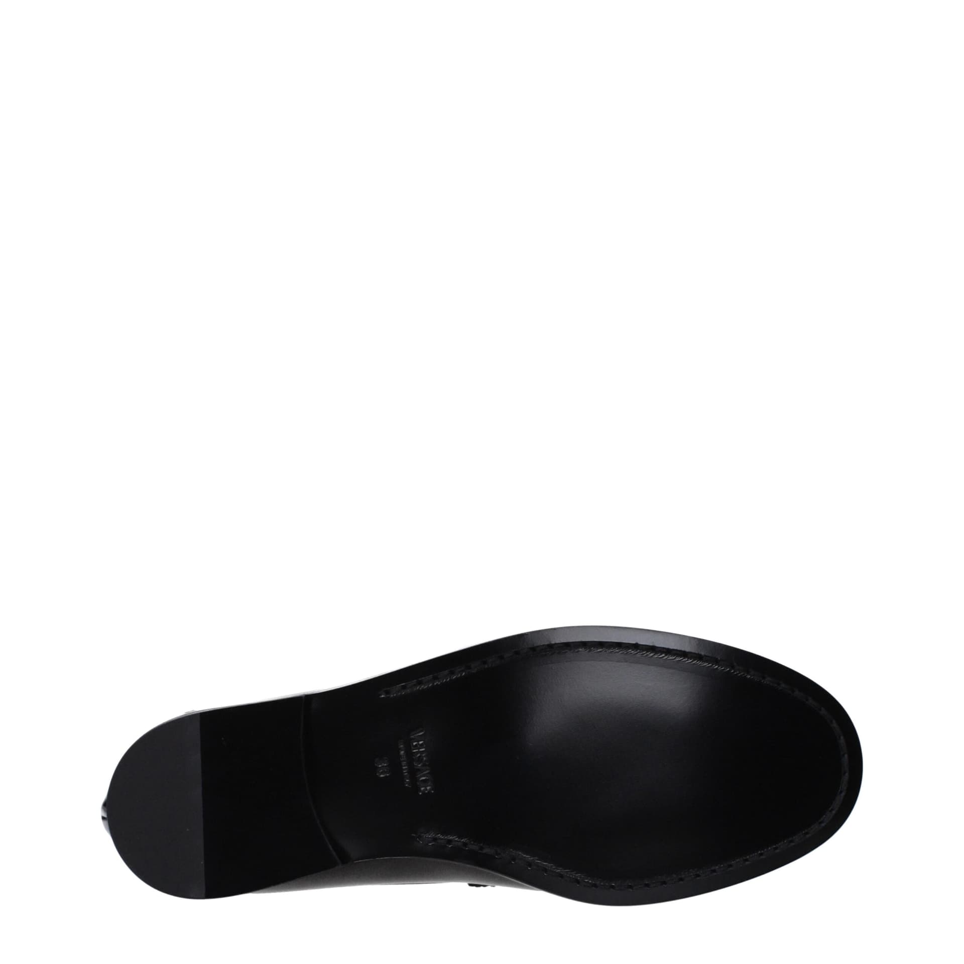 Versace Black Leather Slip-On Loafers - 5