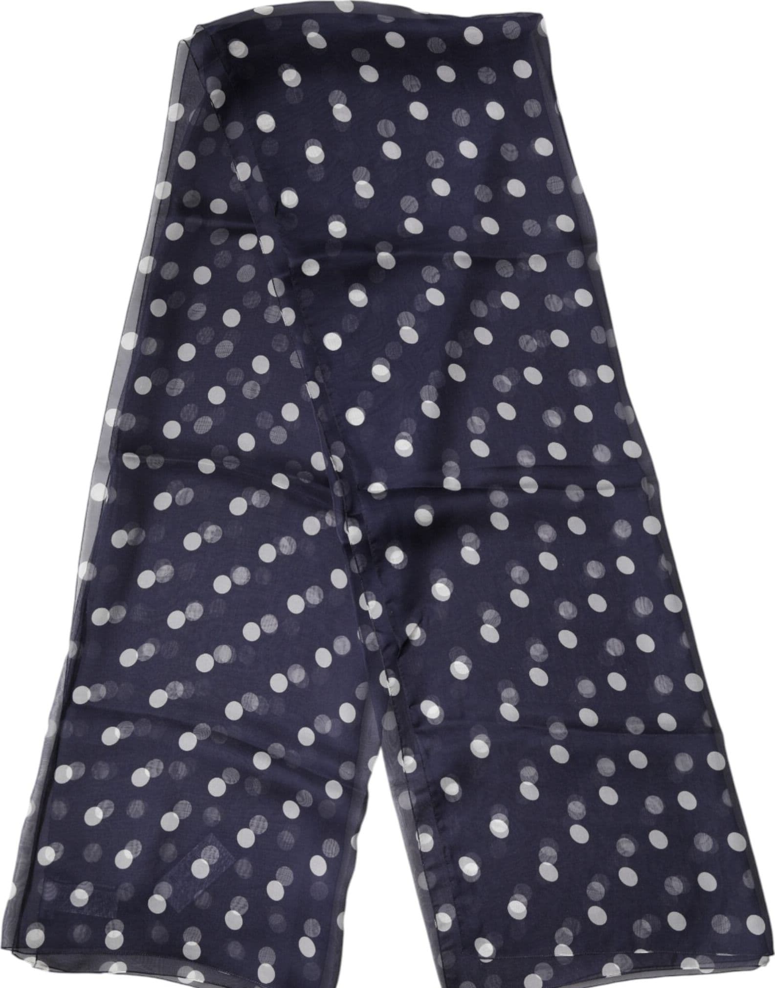 Dolce & Gabbana Blue Polka Dot Silk Neck Wrap Shawl 205cm x 132cm Scarf - 5