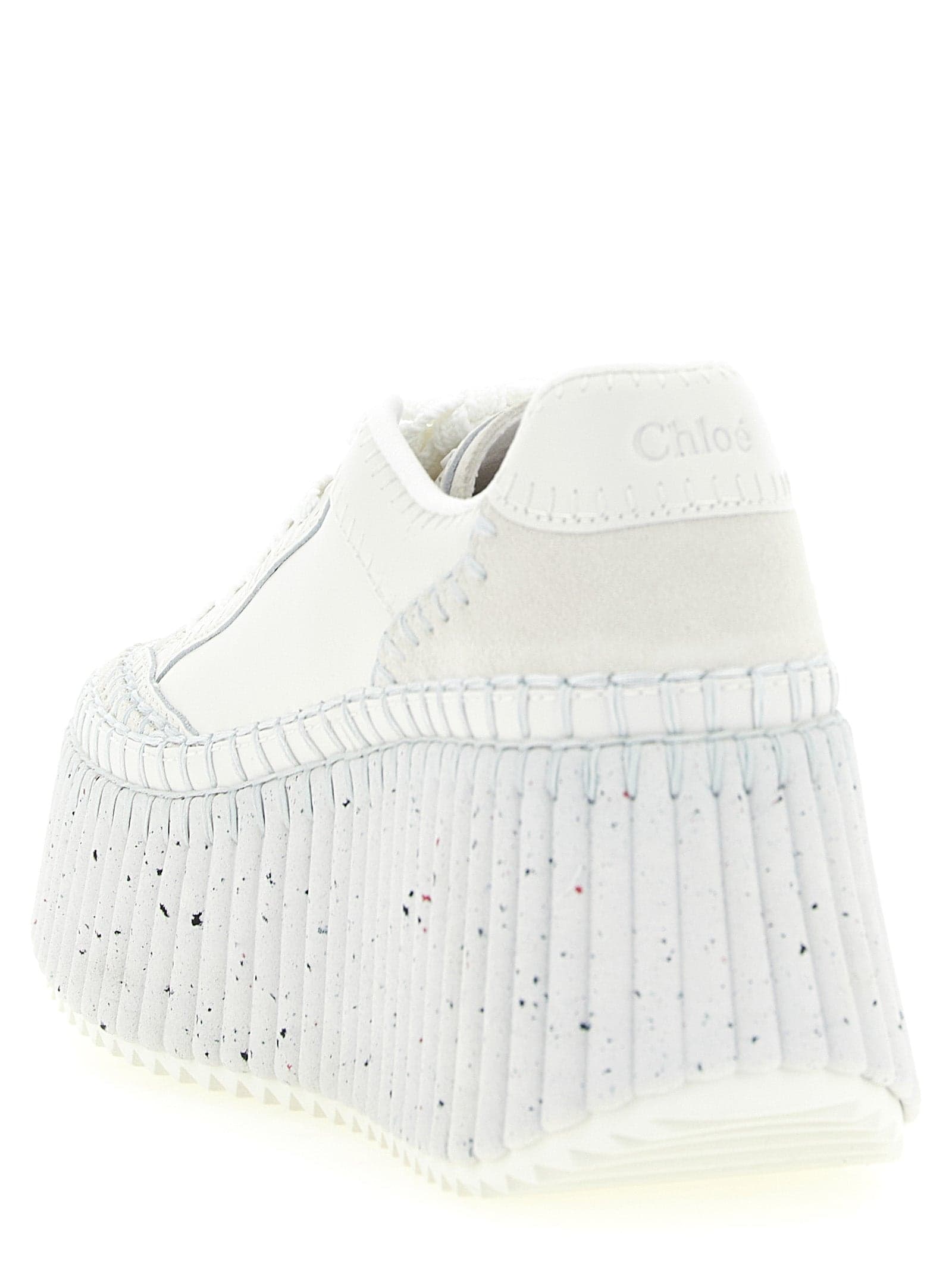 Chloé White Polyester Wedge Sandals - 3