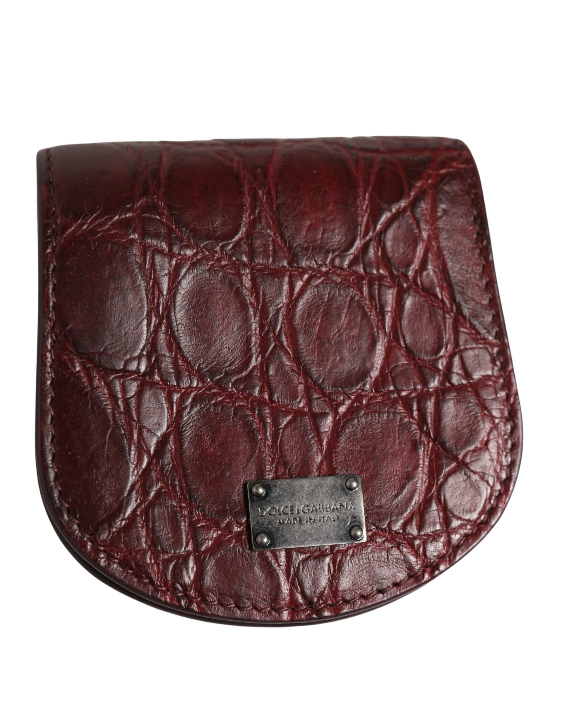Dolce & Gabbana Burgundy Exotic Skin Condom Case Holder Pocket Wallet - 3