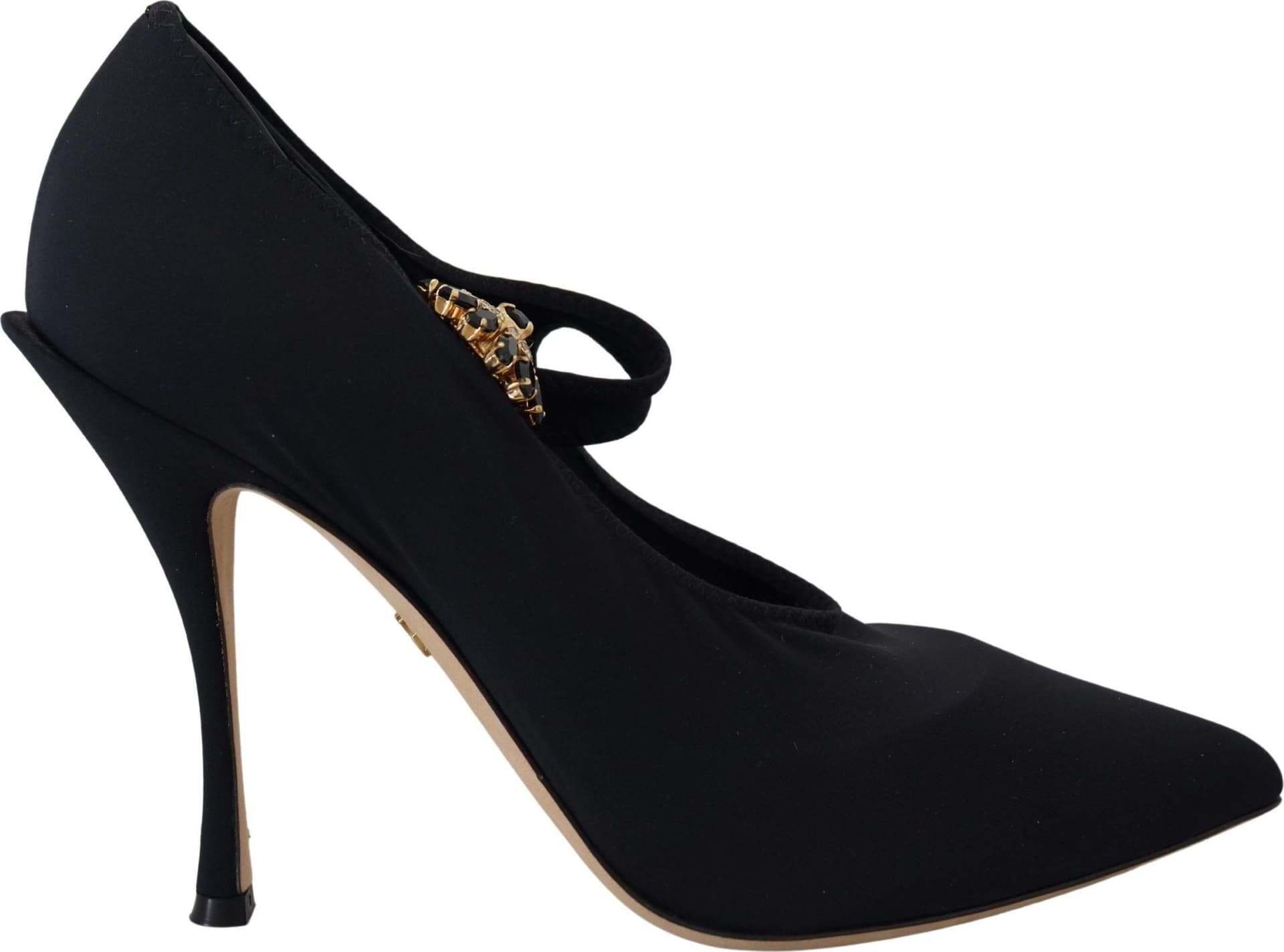 Dolce & Gabbana Black Socks Stretch Crystal Pumps Shoes - 4