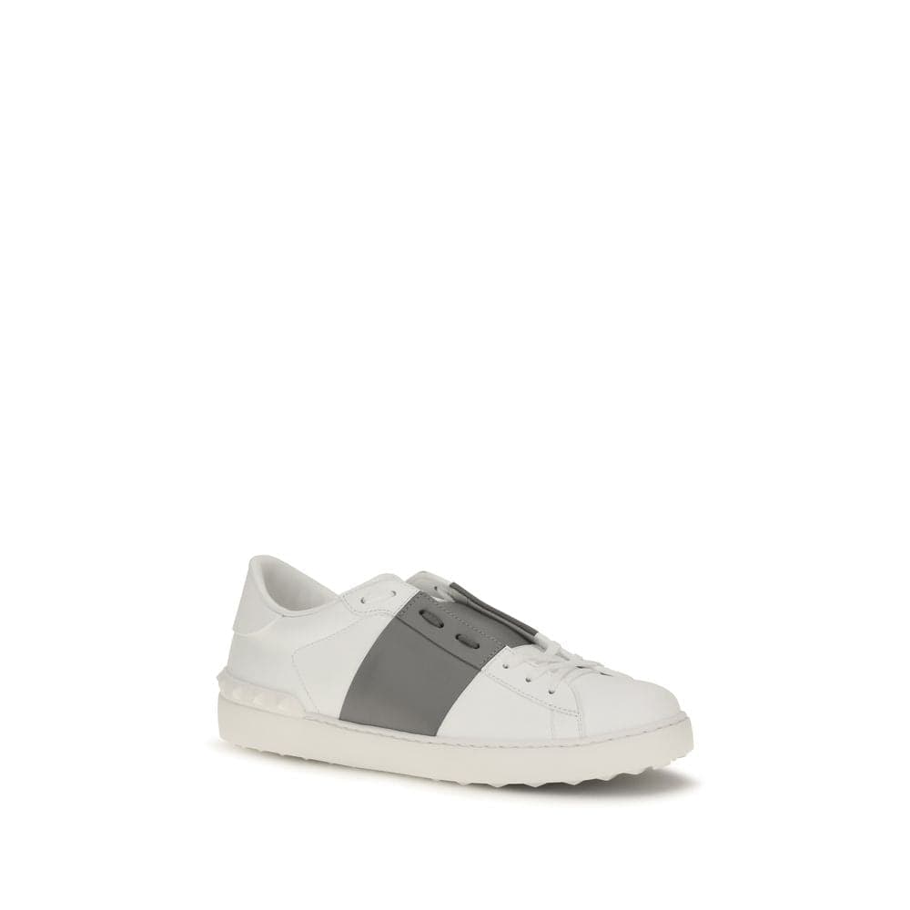 Valentino Garavani Silver Calf Leather Bos Taurus Low Top Sneakers - 2