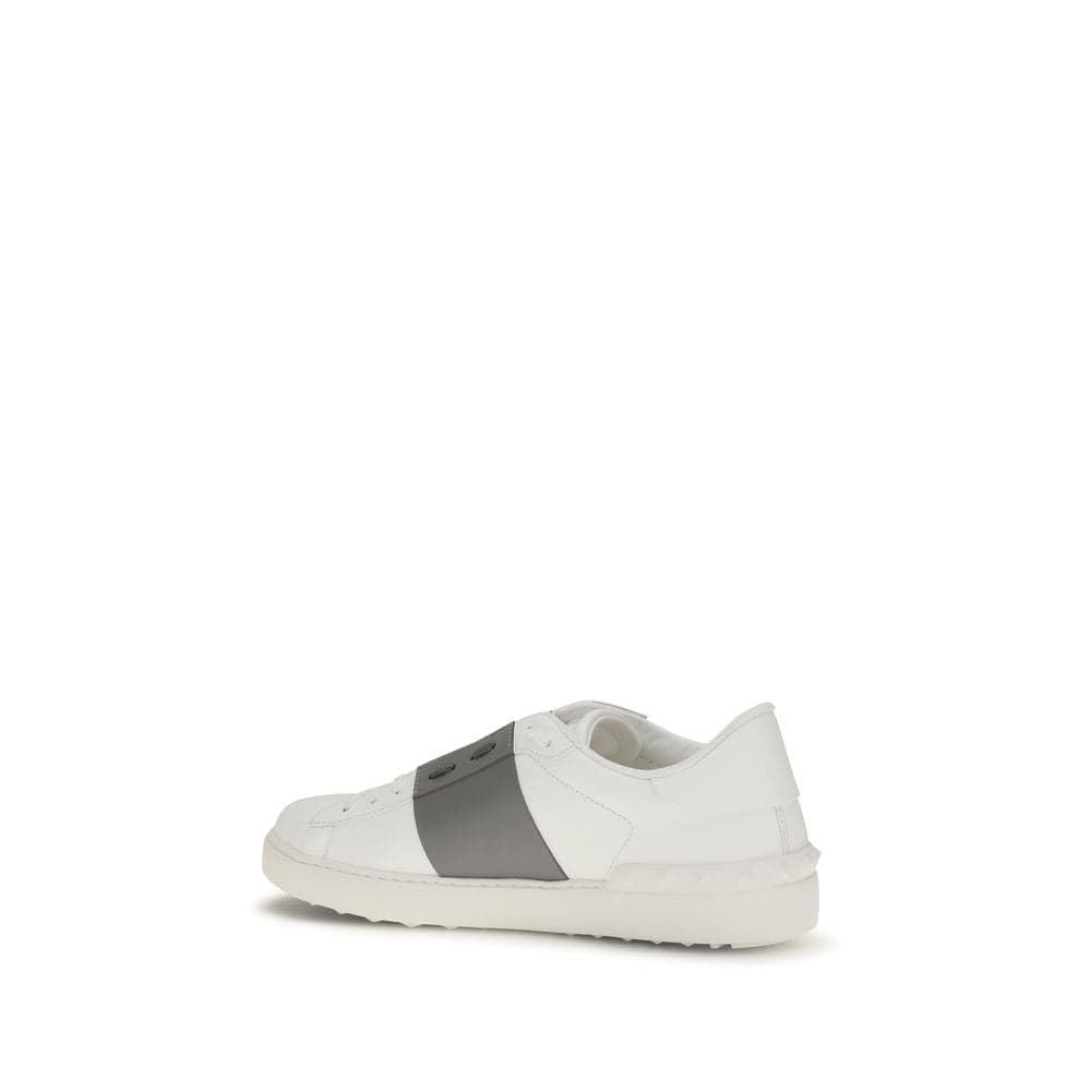 Valentino Garavani Silver Calf Leather Bos Taurus Low Top Sneakers - 3