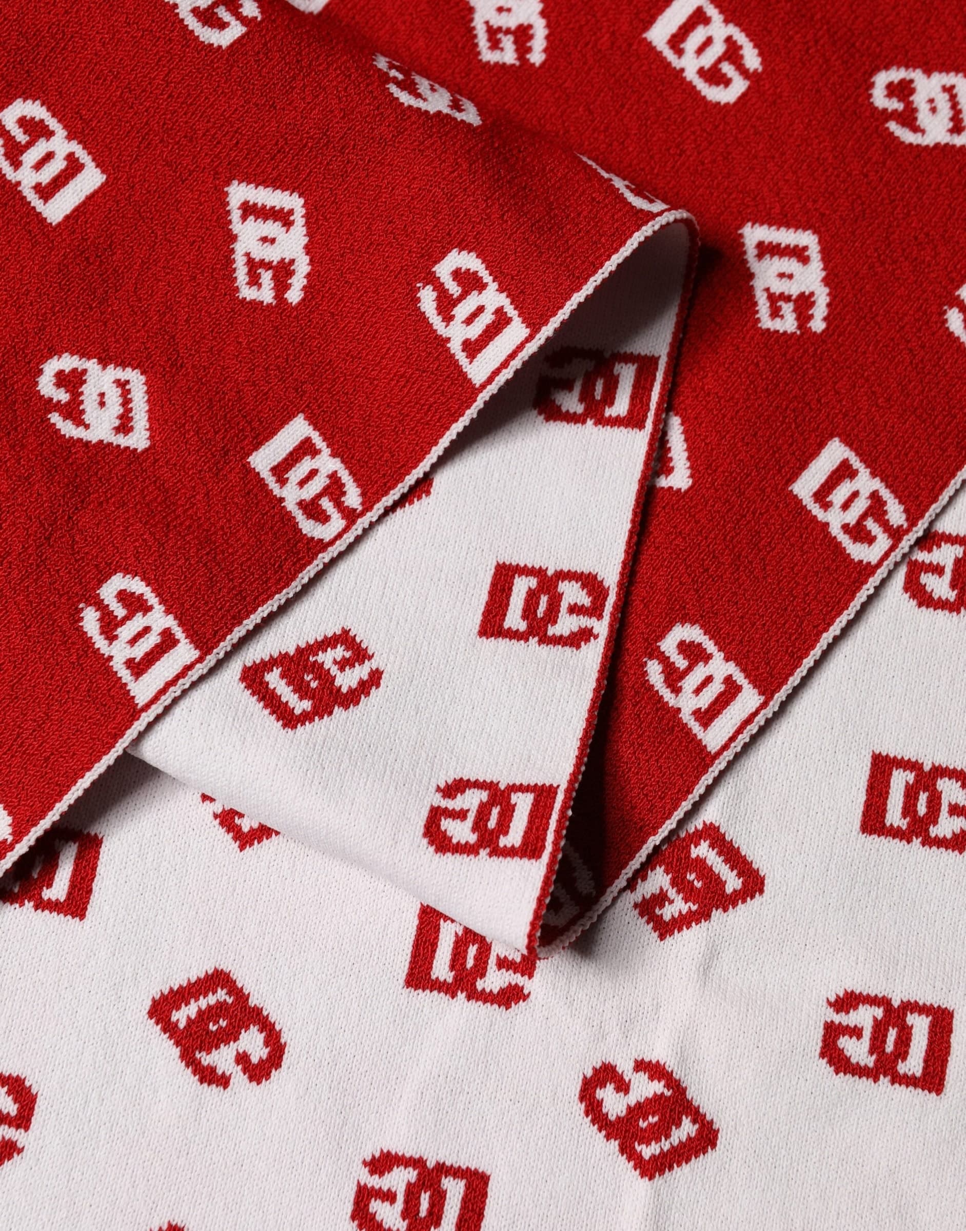 Dolce & Gabbana Red White Logo Print Foulard 201cm x 40.5cm  Men Scarf - 4