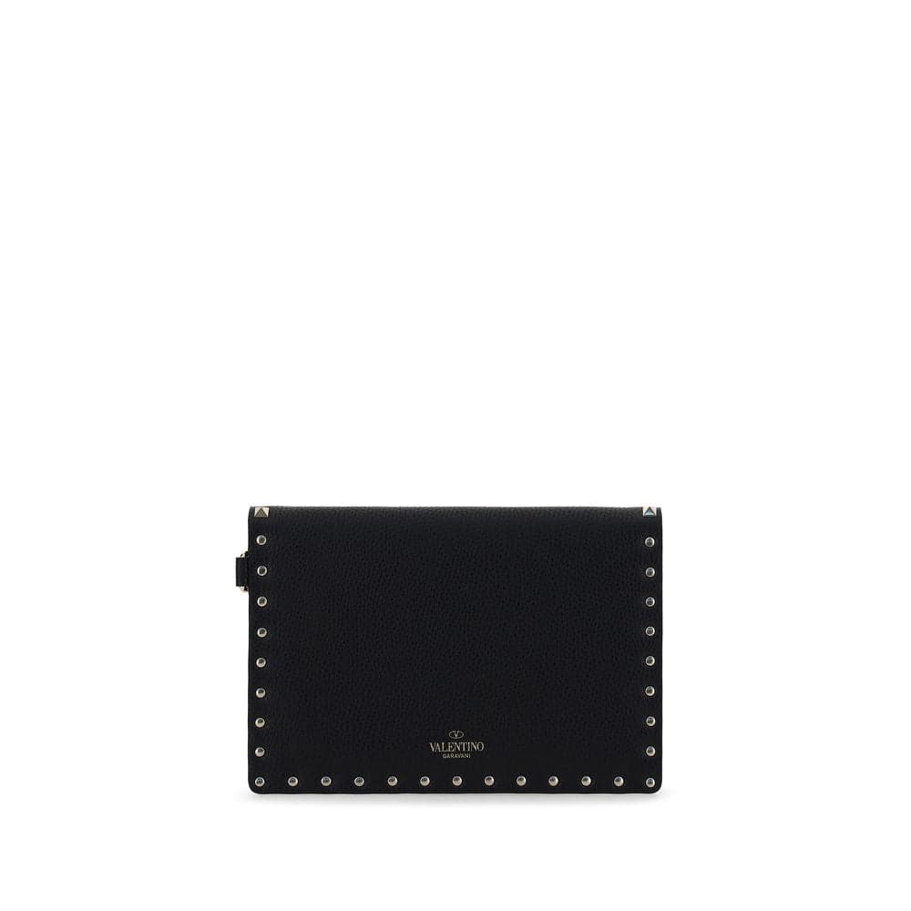 Valentino Garavani Black Calf Leather Bos Taurus Clutch Bag - 2