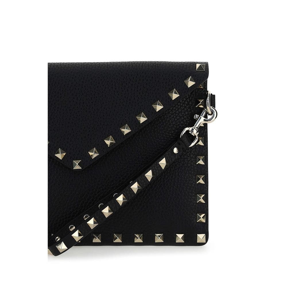 Valentino Garavani Black Calf Leather Bos Taurus Clutch Bag - 3