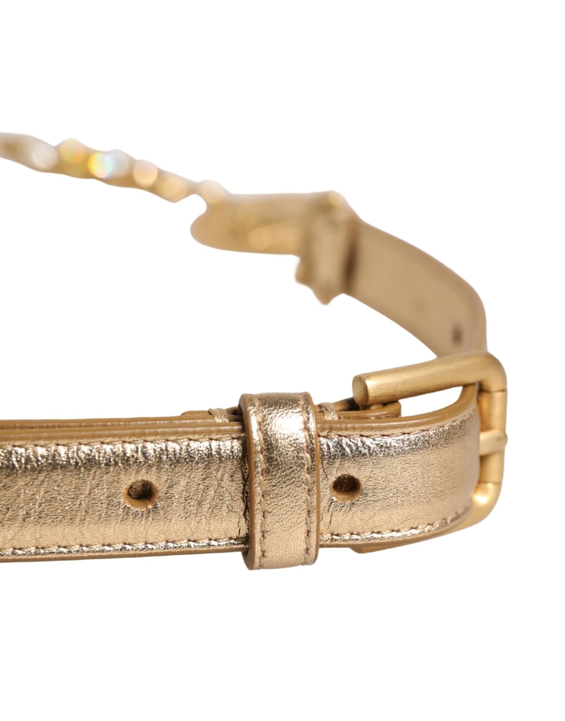 Dolce & Gabbana Gold Brass Chain Coin Embellished Metal Buckle Belt - 6
