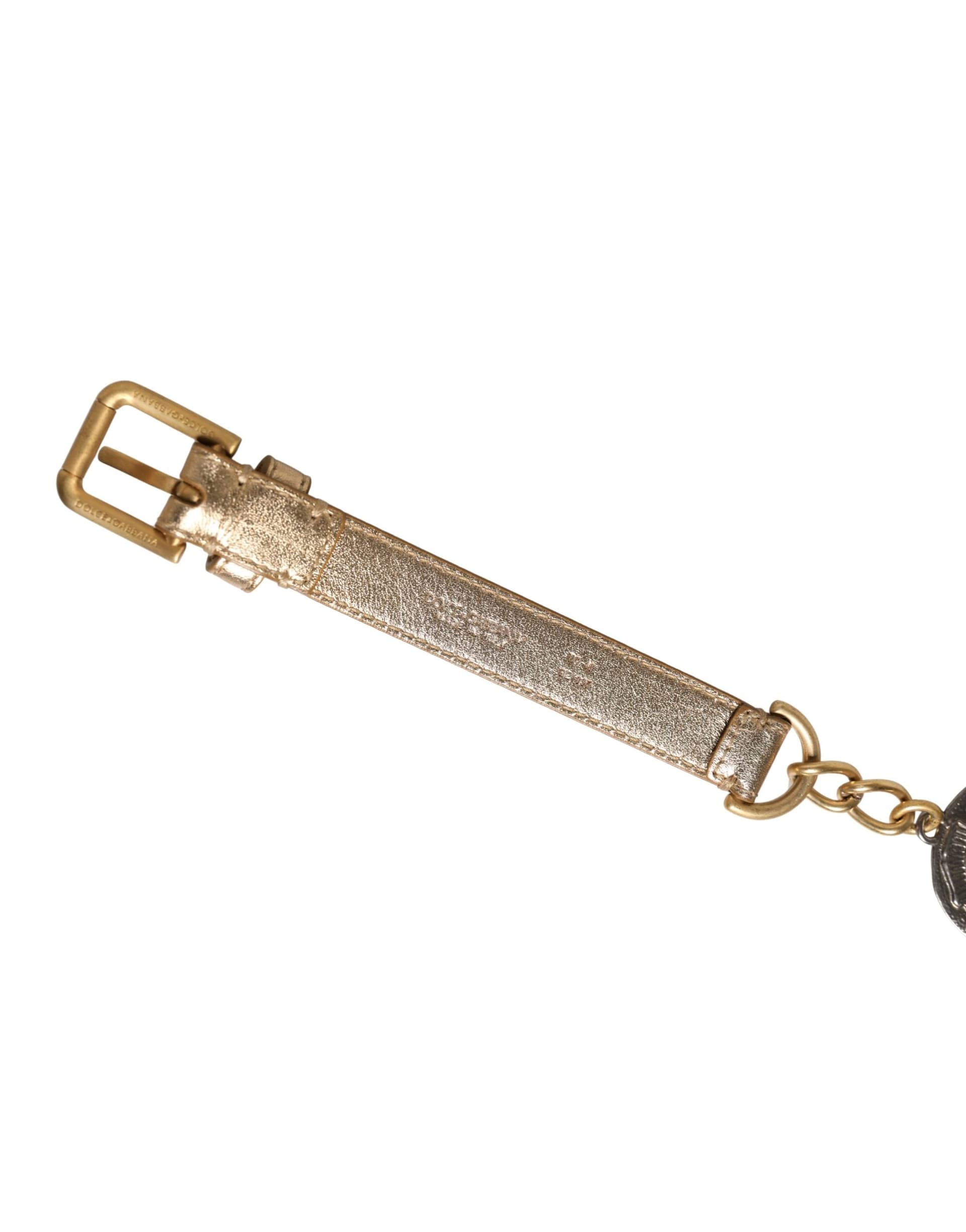 Dolce & Gabbana Gold Brass Chain Coin Embellished Metal Buckle Belt - 7