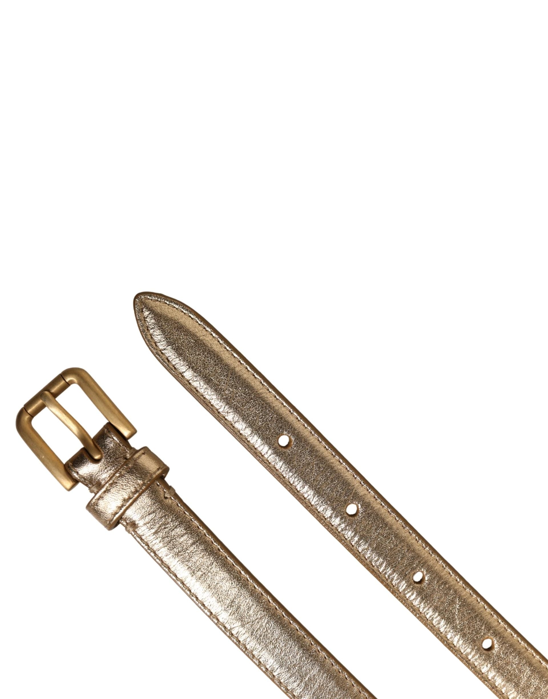Dolce & Gabbana Gold Brass Chain Coin Embellished Metal Buckle Belt - 8
