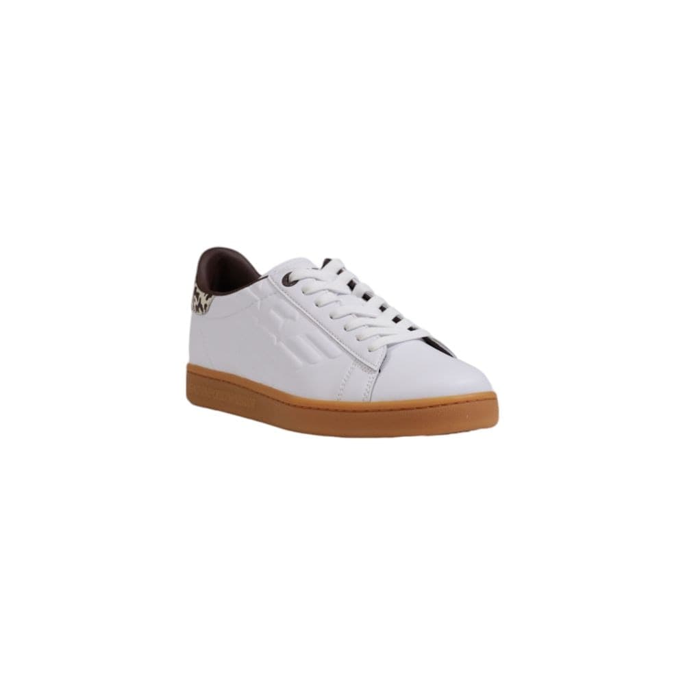EA7 Emporio Armani Beige Leather Low Top Sneakers - 2