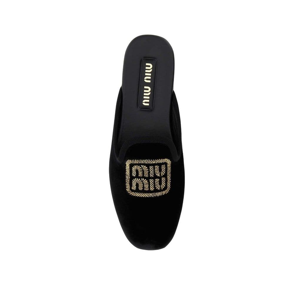 Miu Miu Black Calfskin Mules - 3