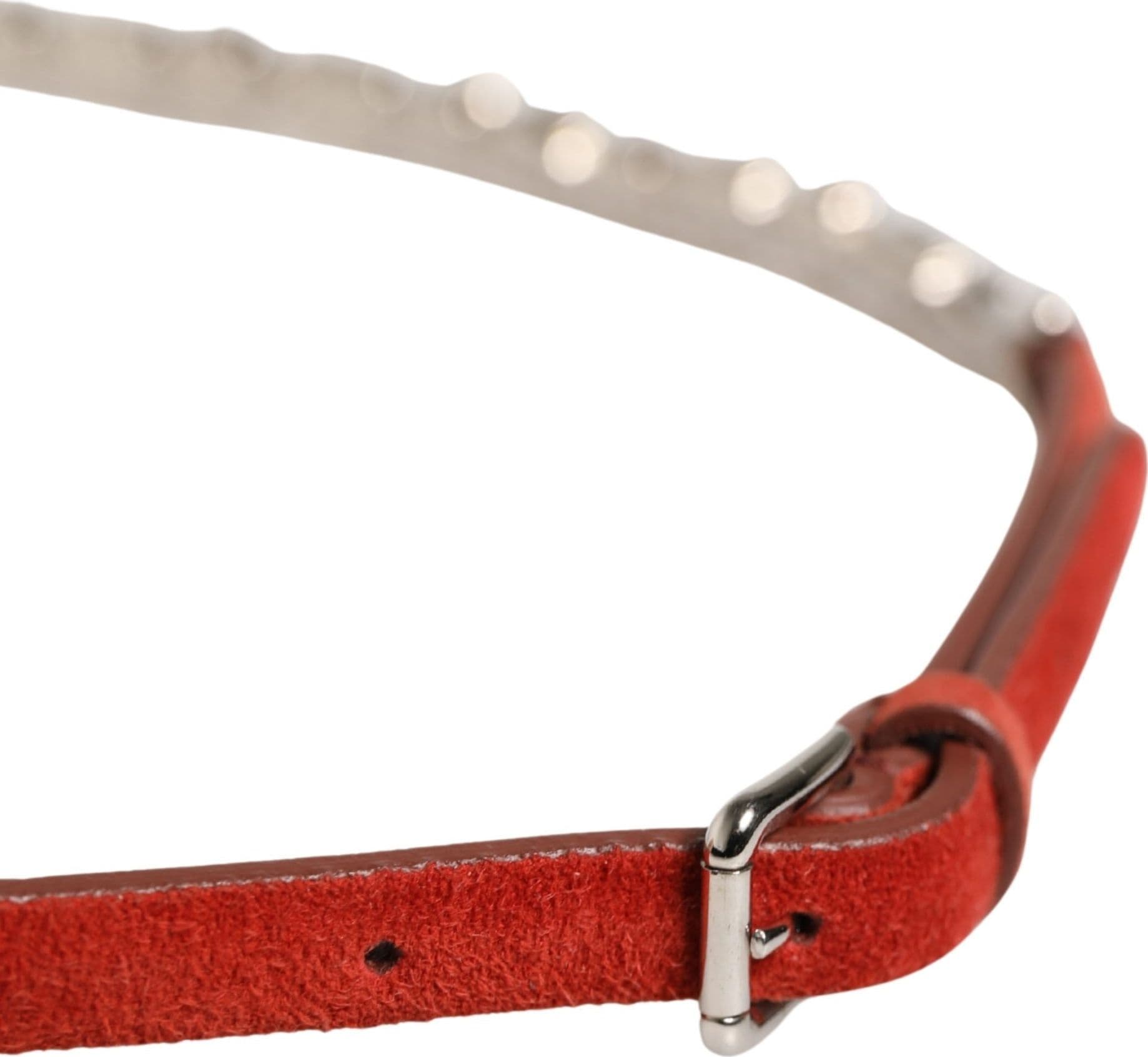 Dolce & Gabbana Red Velvet Crystals Chain Embellished Belt - 4