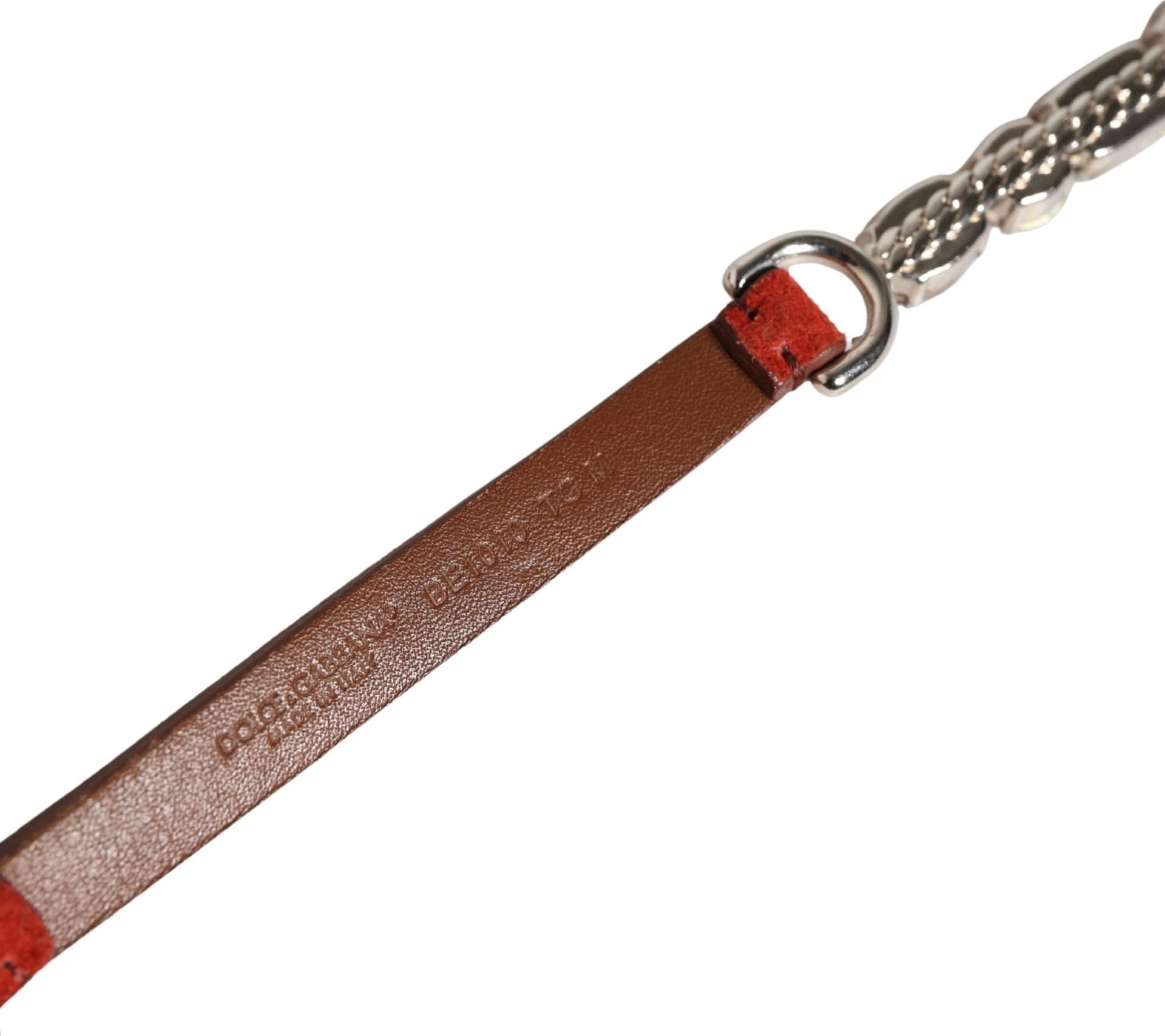 Dolce & Gabbana Red Velvet Crystals Chain Embellished Belt - 6
