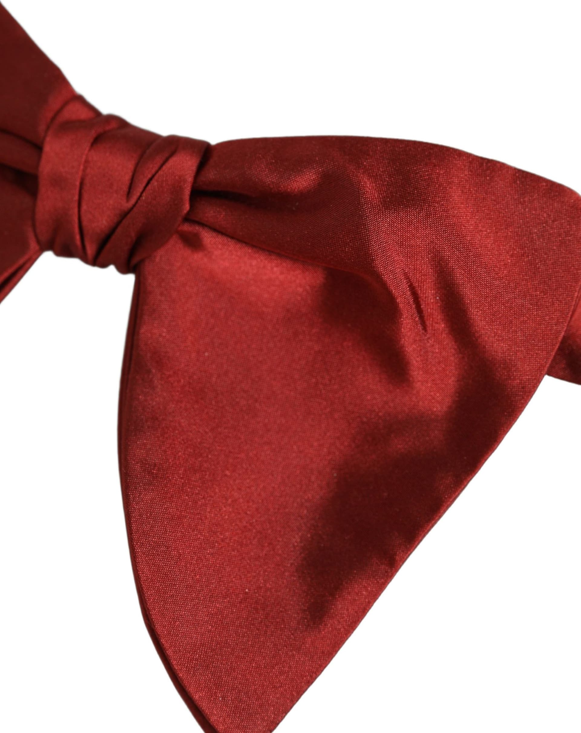 Dolce & Gabbana Men Red 100% Silk Adjustable Neck Papillon Bow Tie - 4