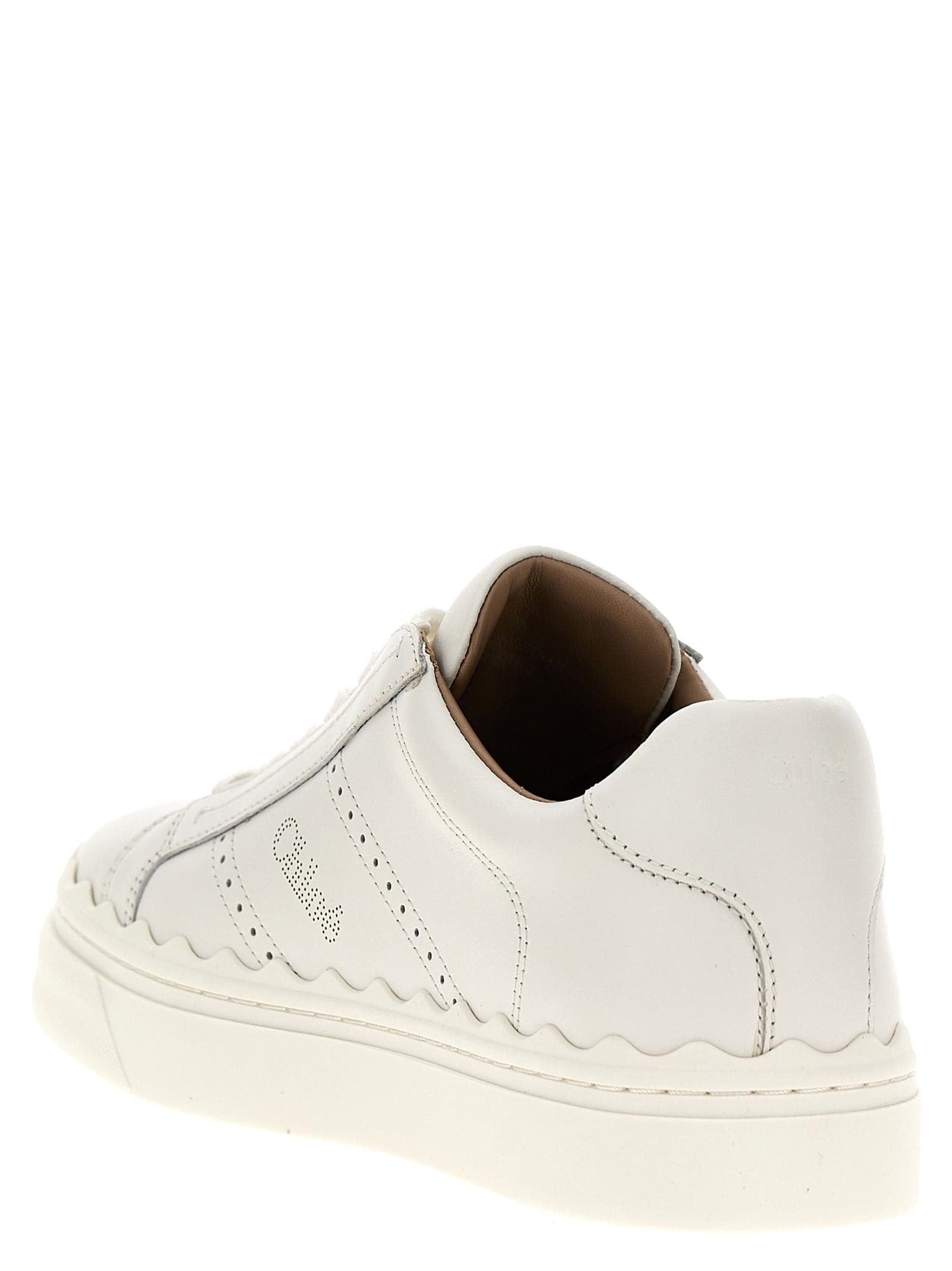Chloé White Leather Low Top Sneakers - 2