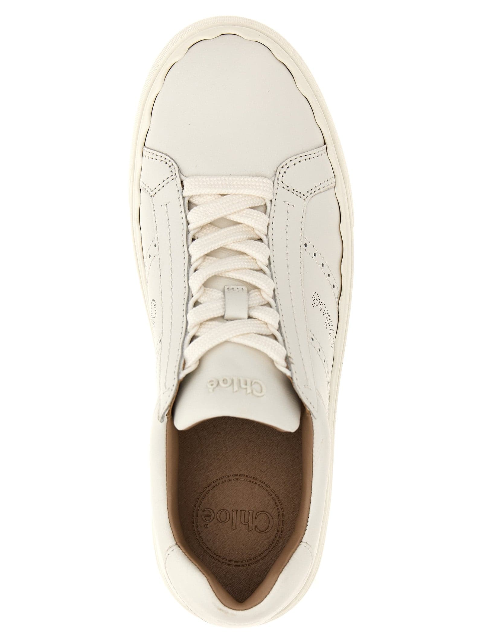 Chloé White Leather Low Top Sneakers - 3