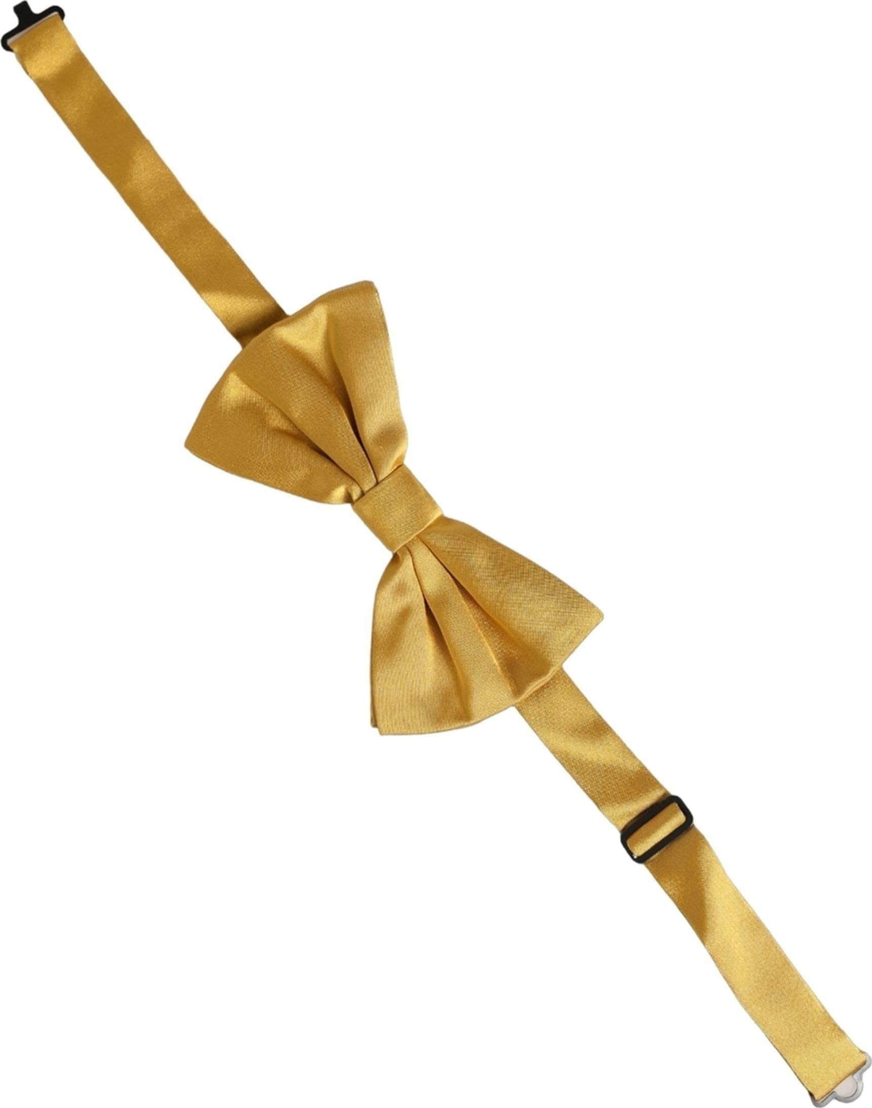 Dolce & Gabbana Men Yellow 100% Silk Adjustable Neck Papillon Bow Tie - 3