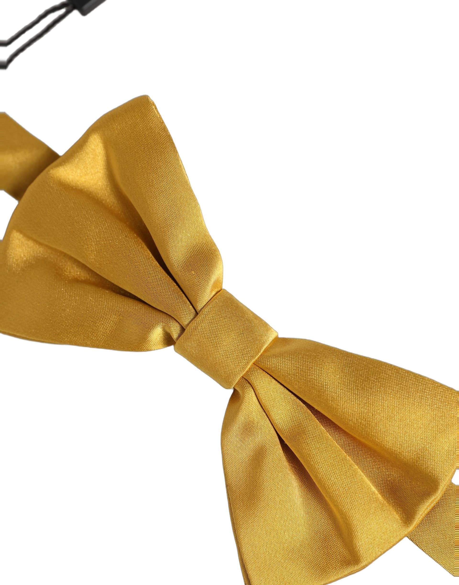 Dolce & Gabbana Men Yellow 100% Silk Adjustable Neck Papillon Bow Tie - 4
