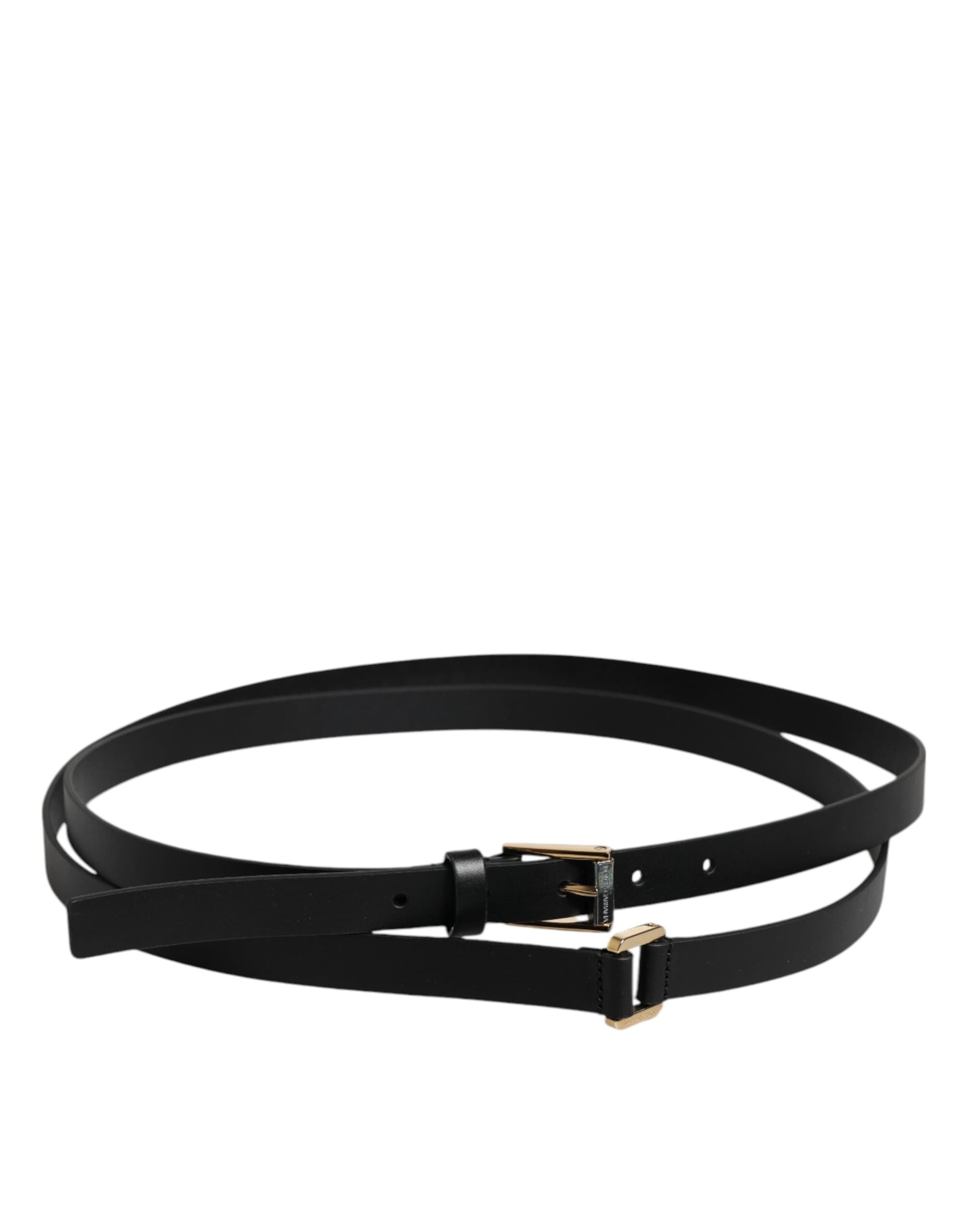 Dolce & Gabbana Black Calfskin Classic Metal Logo Buckle Belt - 3