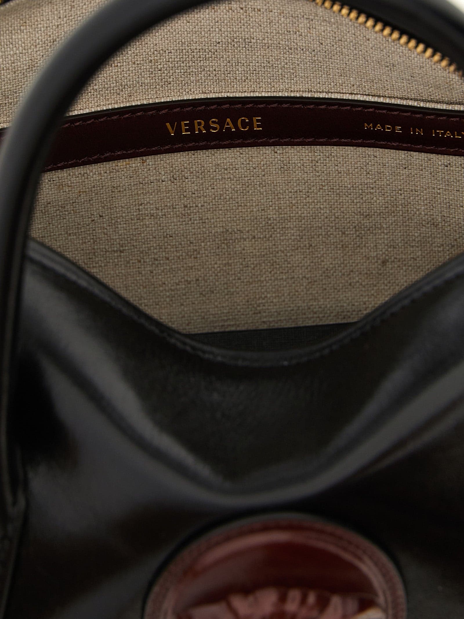 Versace Black Calfskin Handbag - 4