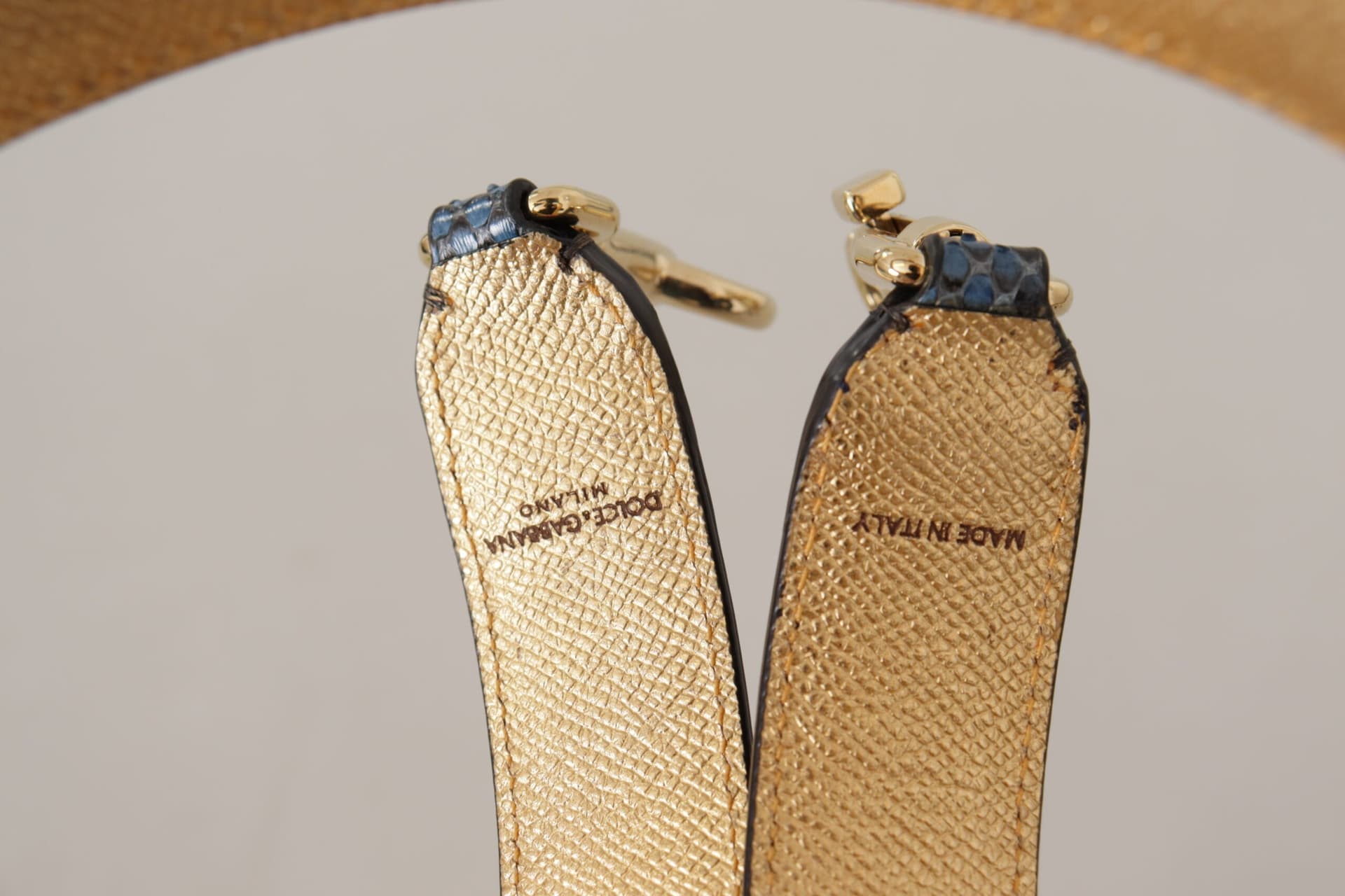 Dolce & Gabbana Blue Exotic Leather Crystals Shoulder Strap - 2
