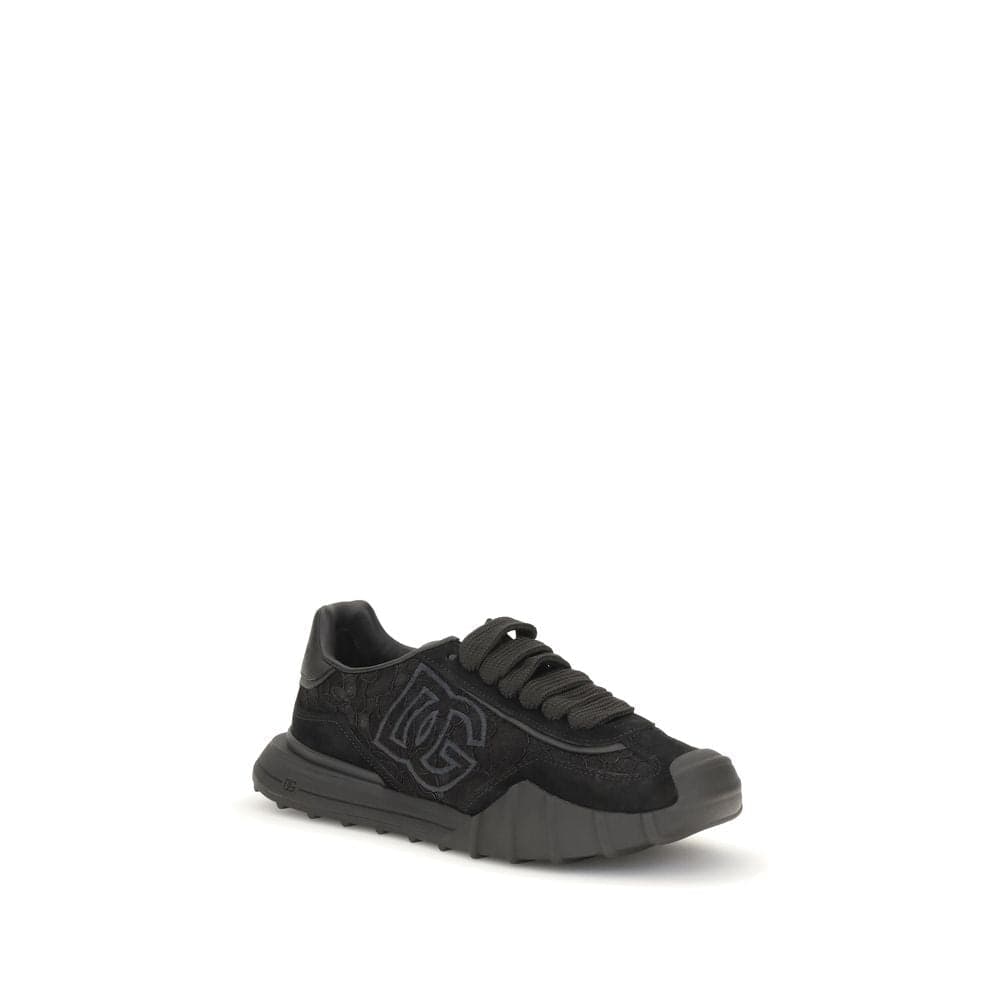 Dolce & Gabbana Black Calf Leather Bos Taurus Chunky Sneakers - 2
