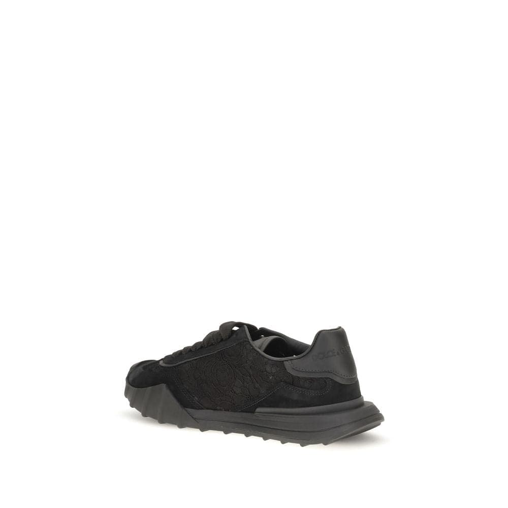 Dolce & Gabbana Black Calf Leather Bos Taurus Chunky Sneakers - 3