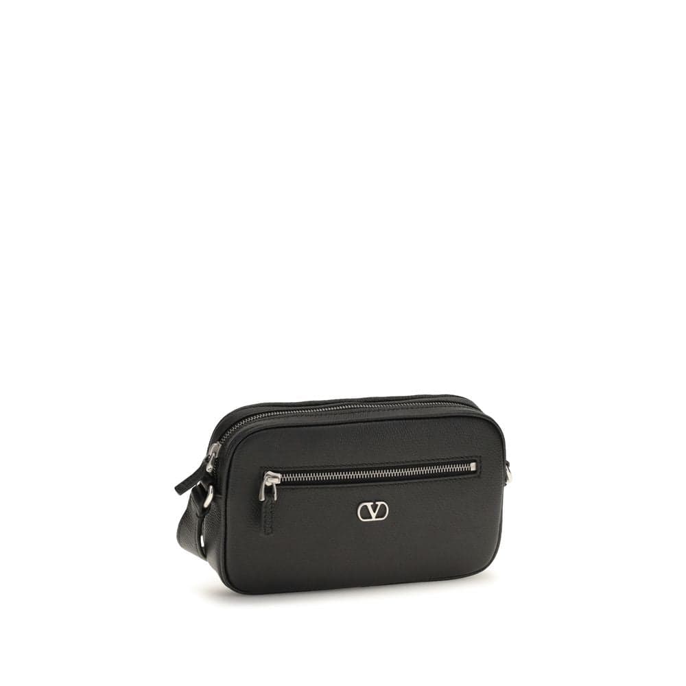 Valentino Garavani Black Calf Leather Bos Taurus Shoulder Bag - 2